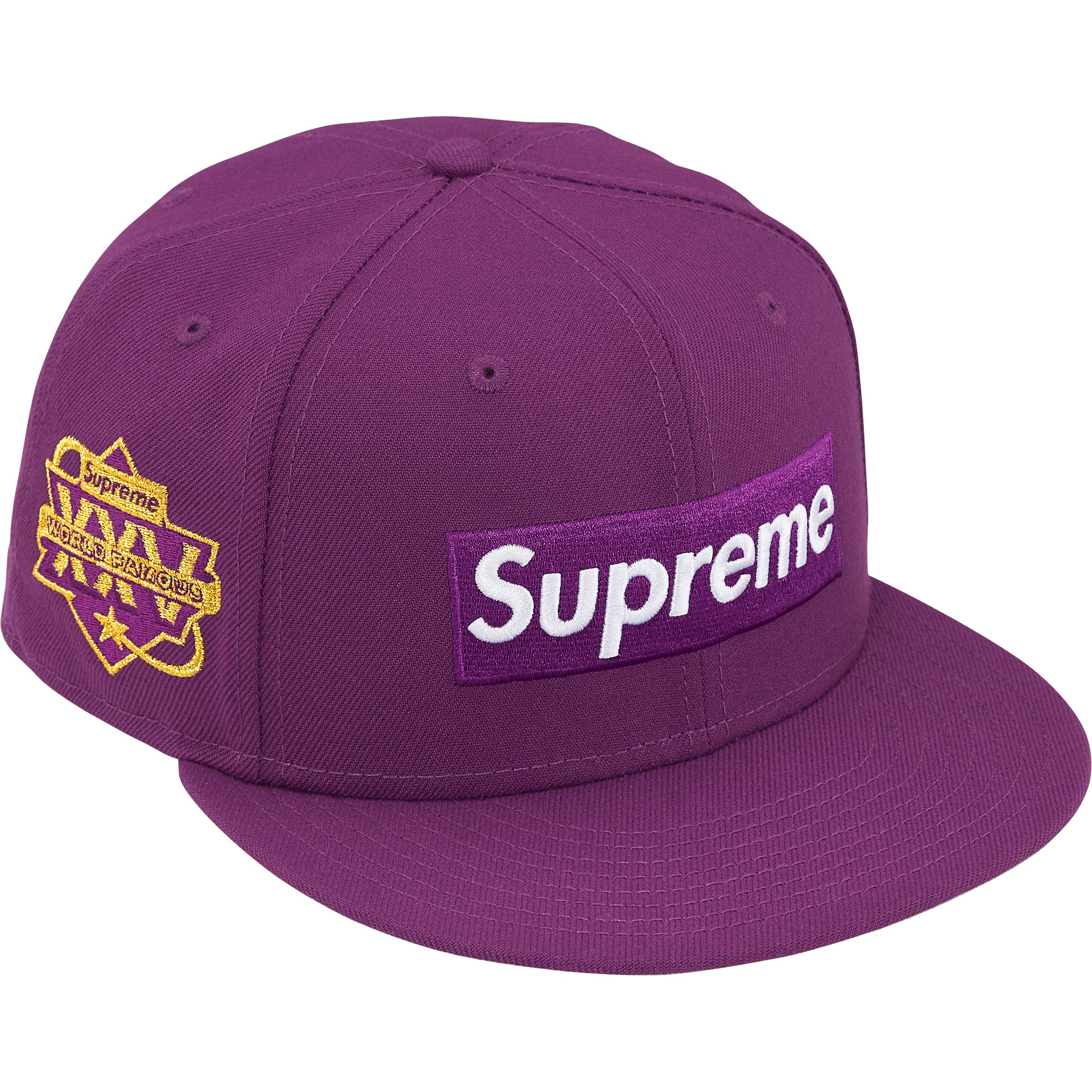 Supreme Championship Box Logo New Era Purple Snapback Hat - Official Streetwear for Men & Women - Perfect for Casual Wear, Hip-Hop Fashion, and Urban Street Style