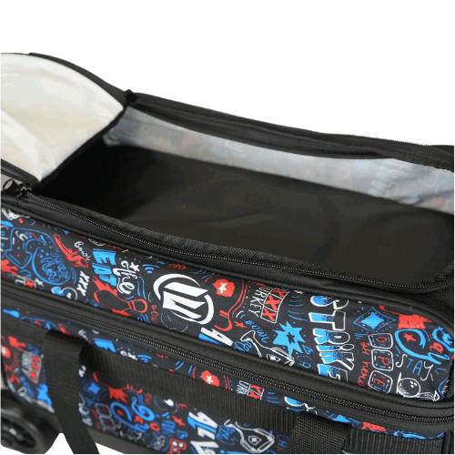 ELITE Double Roller Bowling Bag for Men & Women - Durable Graffiti Design Bowling Tote with Shoulder Strap - Perfect for League Play, Tournaments & Casual Bowling Nights