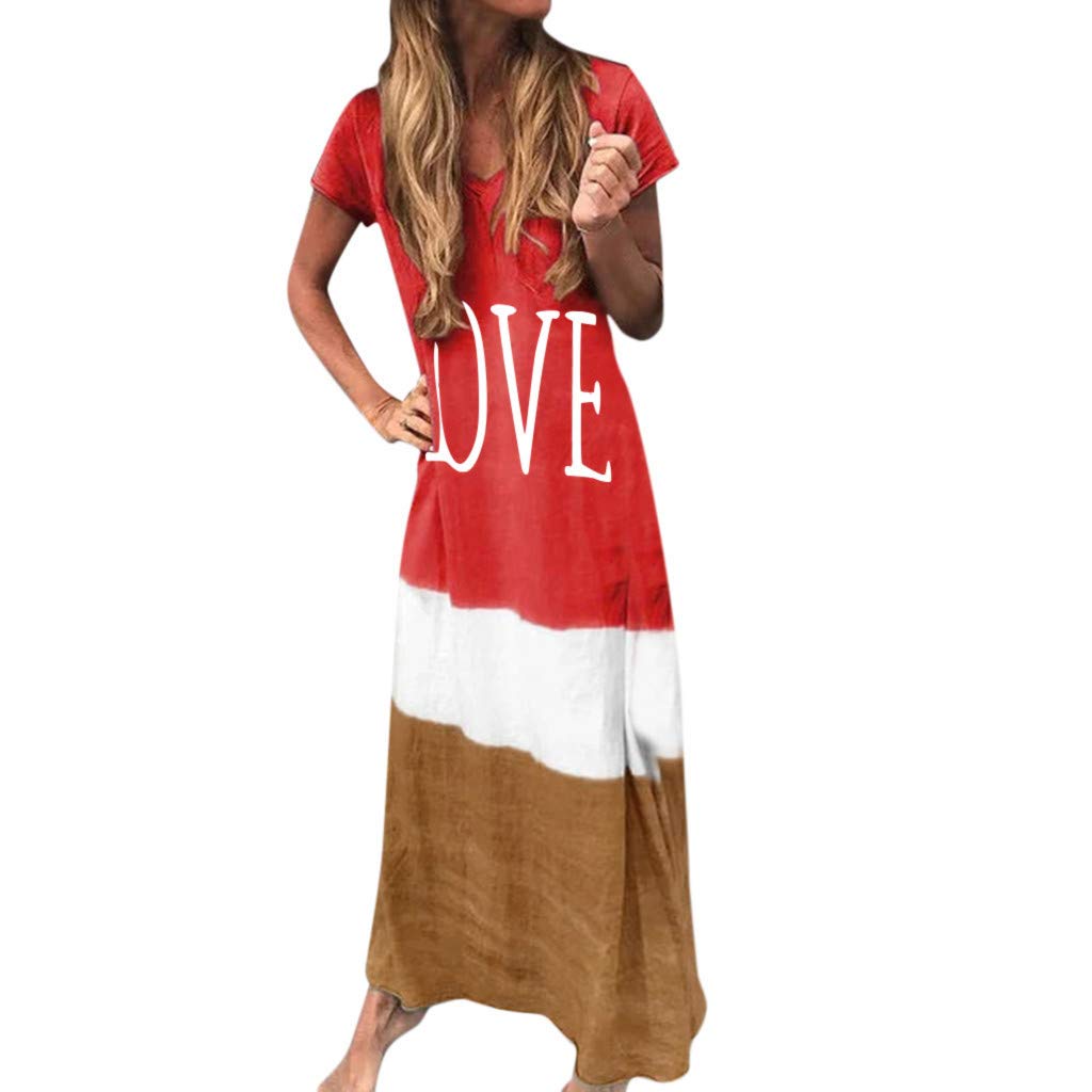 Handyulong Women's Plus Size Casual Summer Maxi Dress - Gradient Color Block Tie Dye Beach Sundress for Vacation, Pool Party & Outdoor Activities