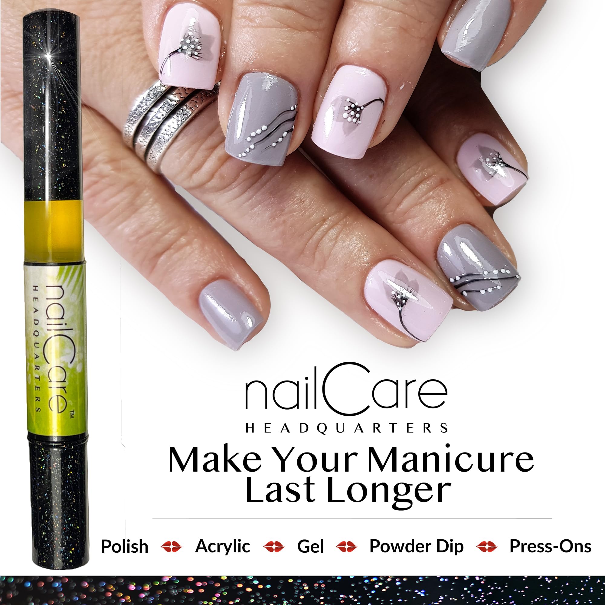 Cuticle Oil Pen for Nails - Nail Strengthener & Growth Serum with Jojoba Oil - Repair Damaged Nails & Hangnails - Mixed Fragrances Holographic Glitter Pens (4-Pack) - Perfect for Manicures, At-Home Nail Care & Gift Sets