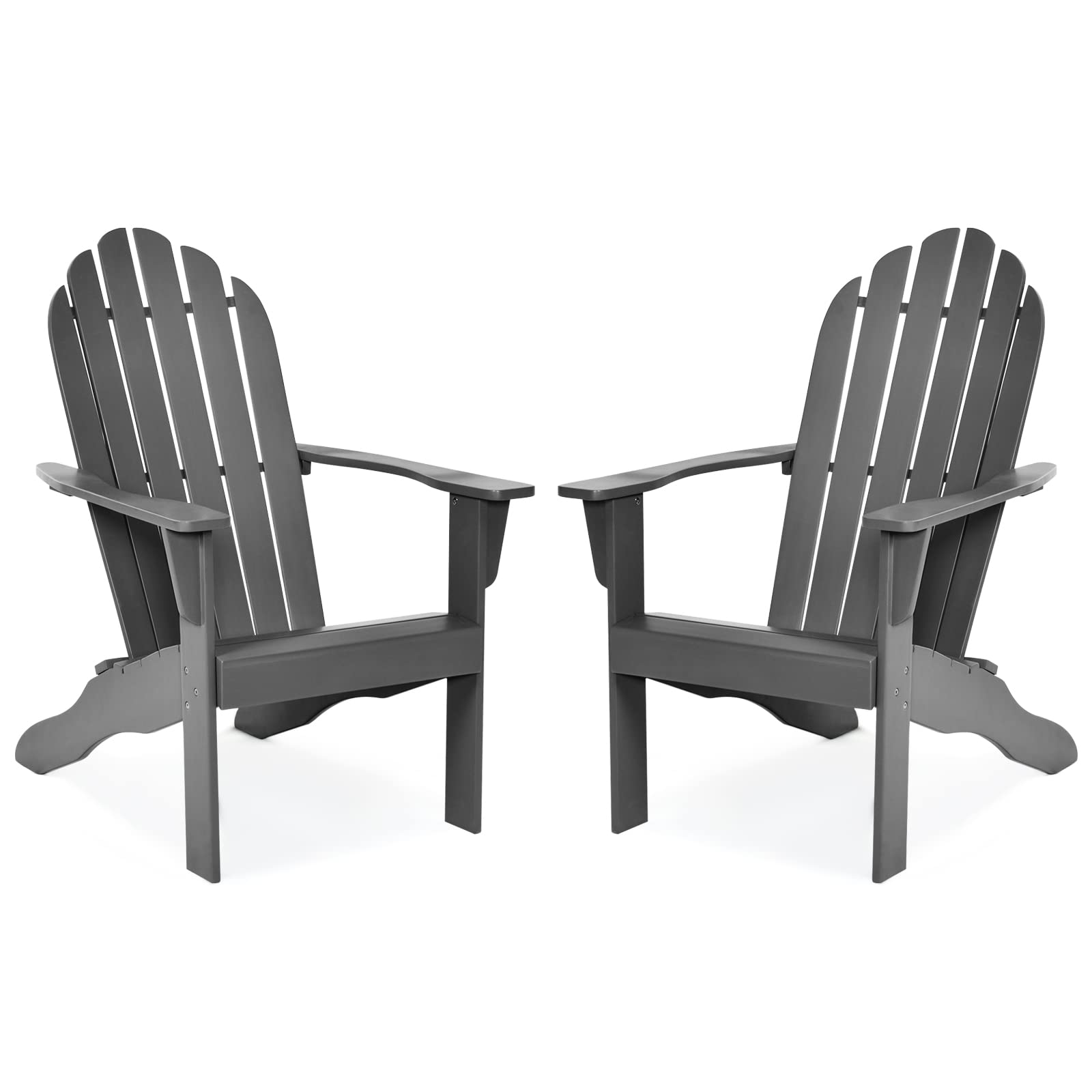 Tangkula Acacia Wood Adirondack Chair - Weather-Resistant Outdoor Lounge Chair with Slatted Seating for Patio, Garden, Poolside & Backyard Relaxation