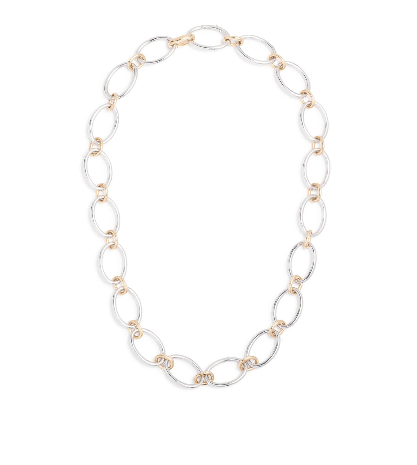 Stylish Oval Link Chain Necklace in Mixed Gold - Perfect for Layering, Everyday Wear & Gift Giving
