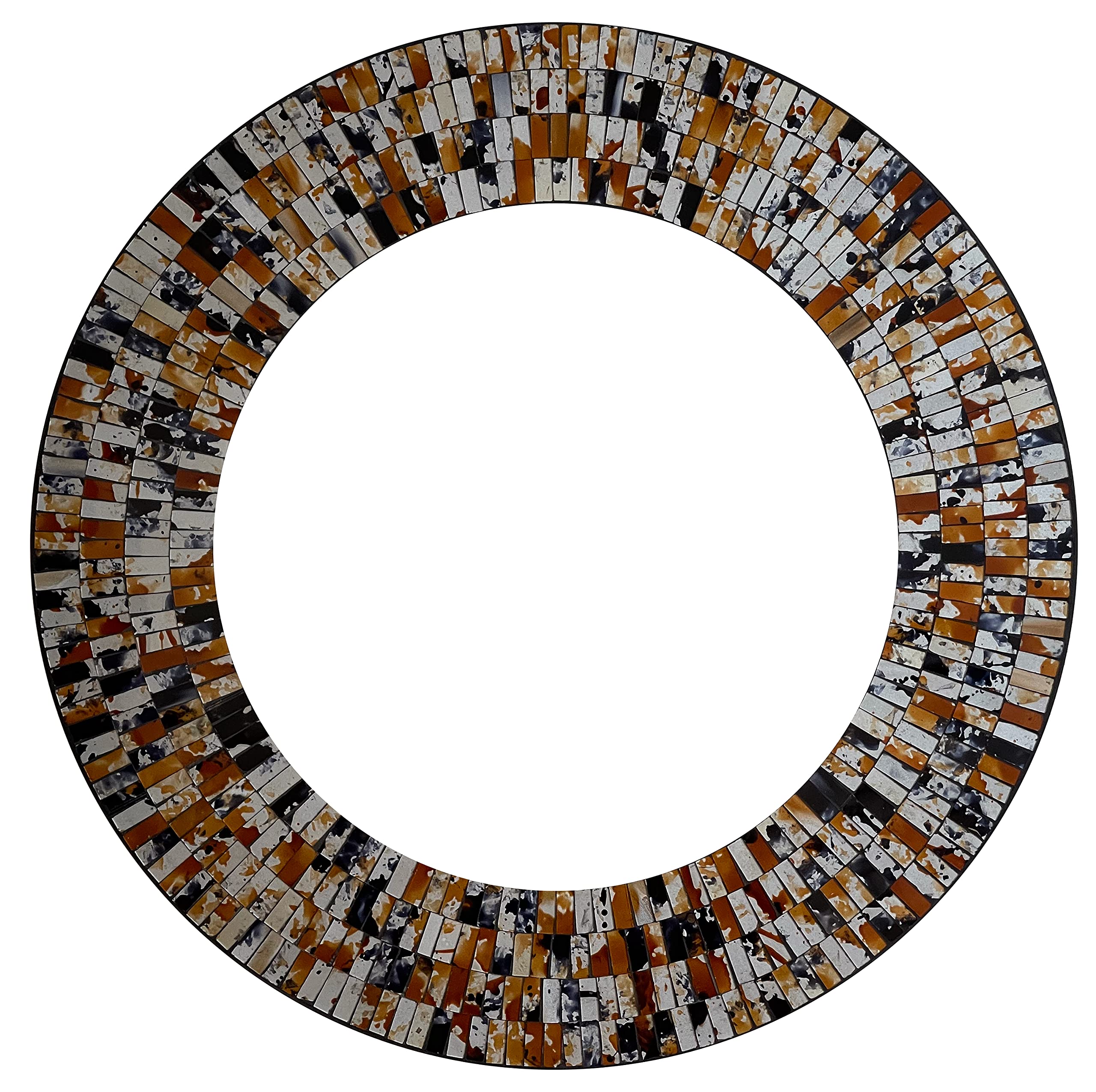Handcrafted Apricot Mosaic Wall Mirror - 24