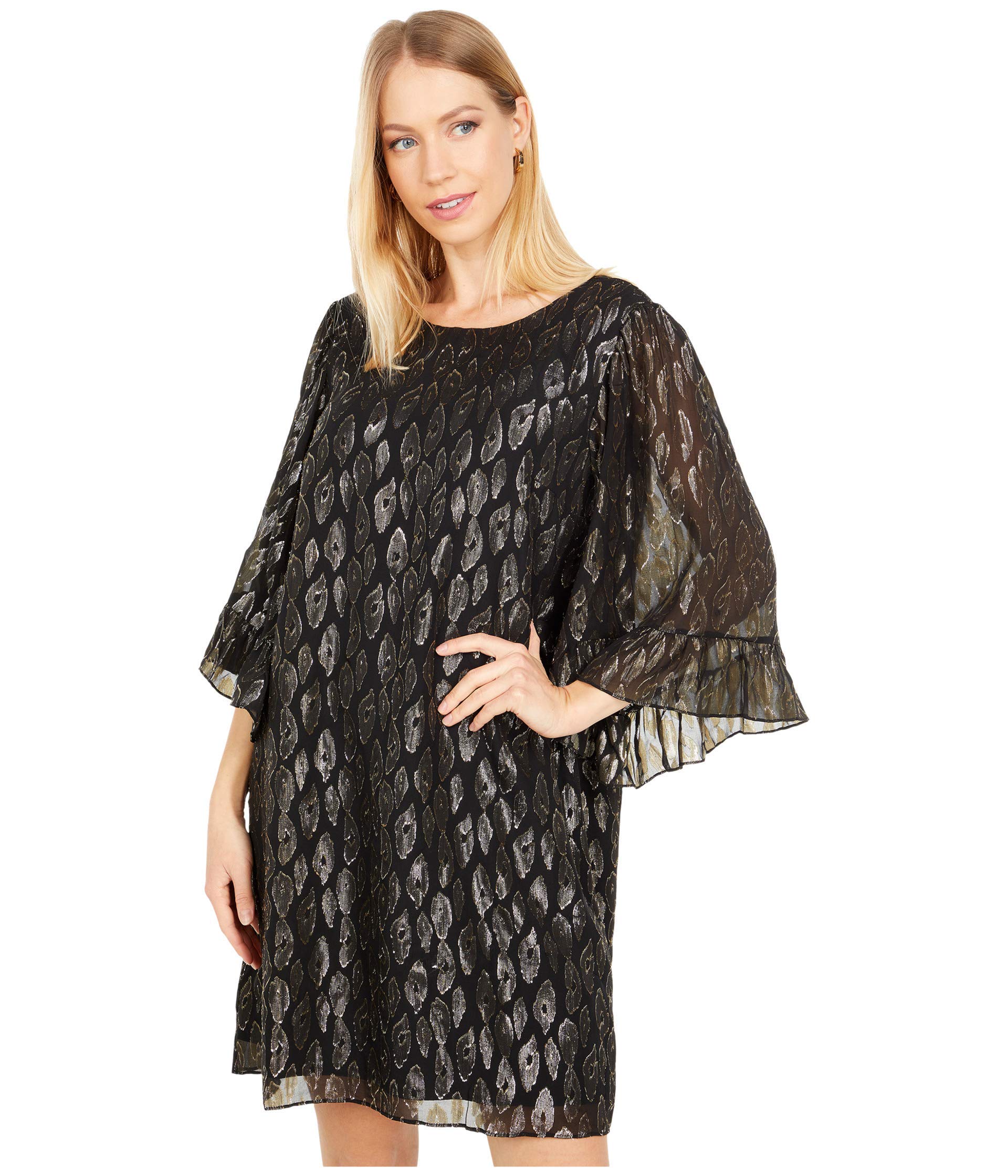 Lilly Pulitzer Francis Silk Dress - Onyx Leopard Print with Metallic Clip - Size Small | Elegant Women's Party Dress for Cocktail Events, Weddings & Special Occasions