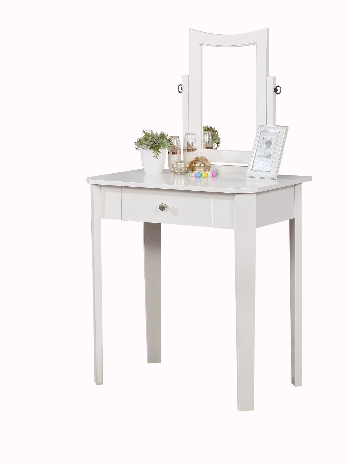Elegant White Cecilia Vanity Table Set with Mirror - Perfect for Bedroom, Dressing Room & Makeup Station | Modern Dressing Table with Stool & Storage
