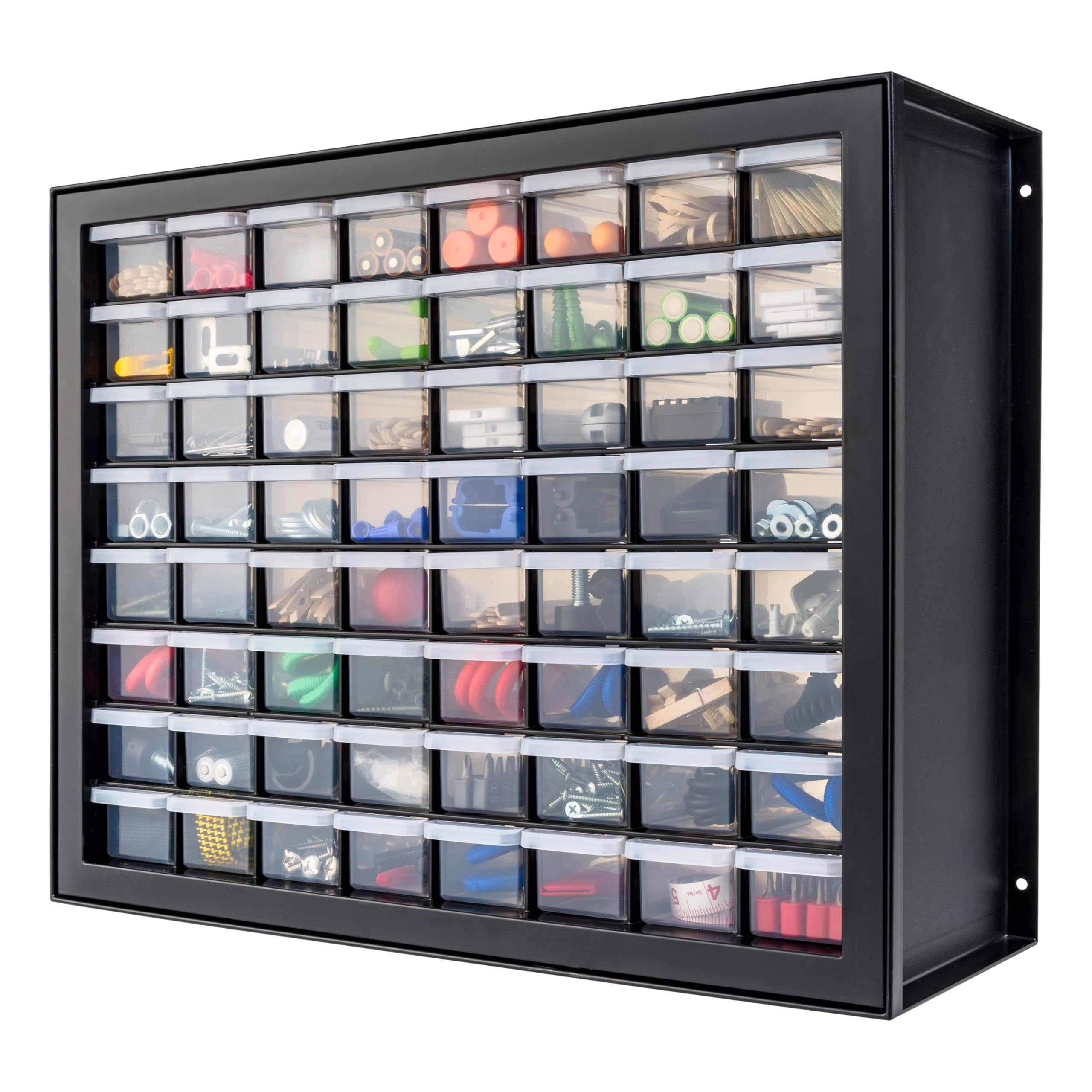 IRIS USA 64-Drawer Bead Organizer Storage Cabinet - Plastic Hardware Organizer for Screws, Nails, Bolts, Small Parts & Craft Supplies | Perfect for Jewelry Making, DIY Projects & Workshop Organization (Black)