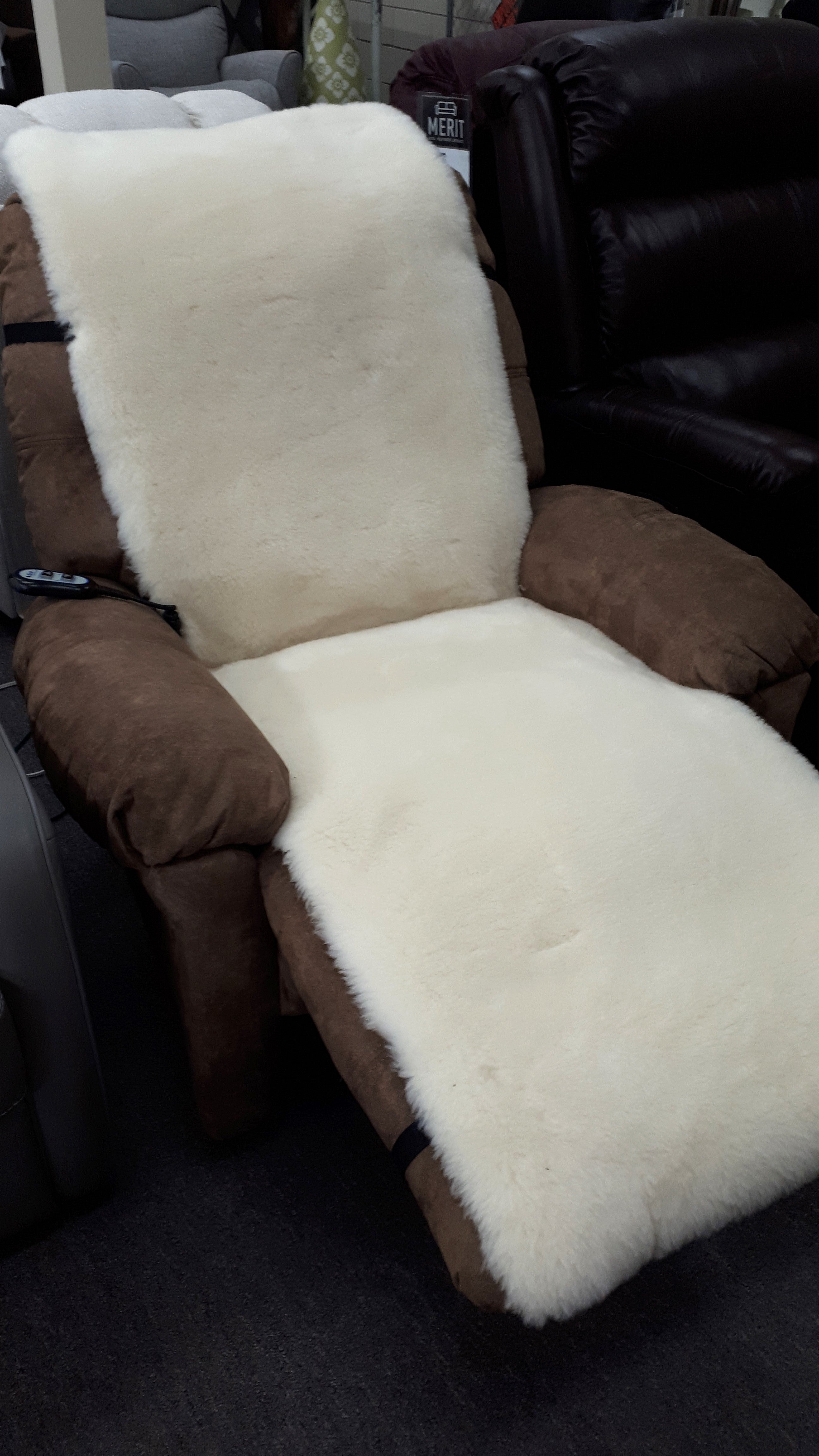 Premium Merino Wool Recliner Cover - Soft & Breathable Chair Protector for Living Room, Office, and Home Theater Comfort