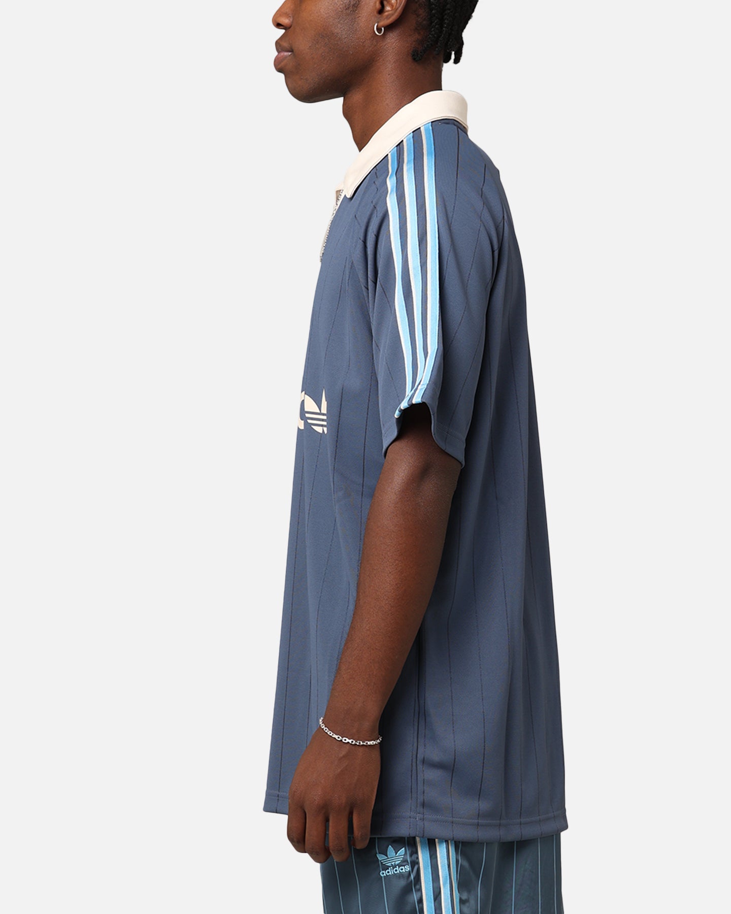 Adidas Pinstripe Jersey - Vintage Soccer Jersey for Men - Authentic Preloved Ink Design - Perfect for Match Days & Casual Wear