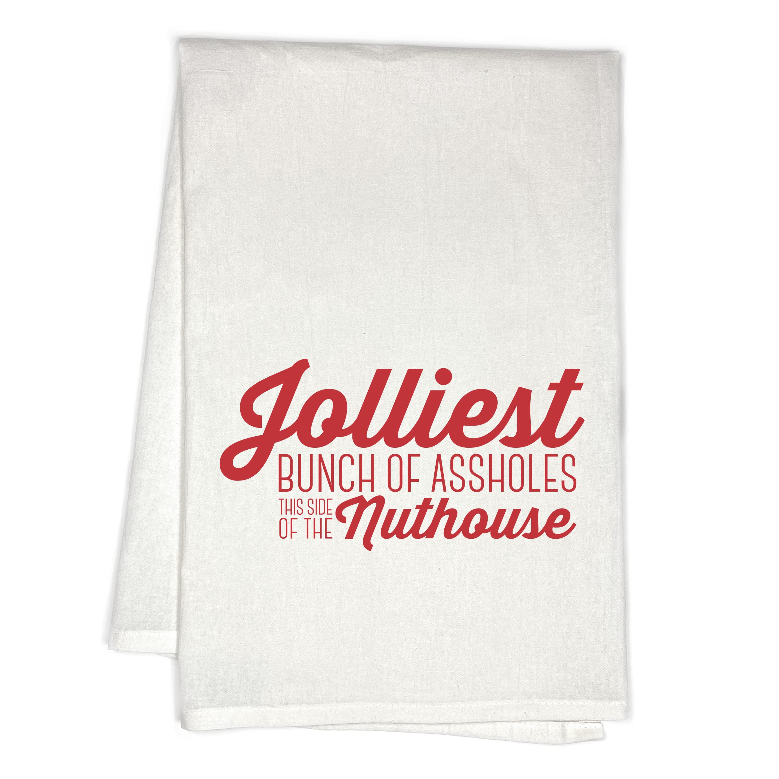 Jolliest Bunch of A-Holes Funny Christmas Movie Kitchen Towel - Holiday Decor & Gift for Christmas Lovers - Perfect for Kitchen, Dining Room & Christmas Party Decorations