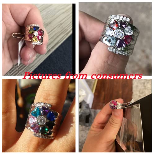 Personalized Mothers Rings with 4-8 Simulated Birthstones - Custom Family Name Jewelry for Mom & Grandma - Perfect Gift for Mother's Day, Christmas & Special Occasions - Ideal for Anniversaries, Family Reunions & Everyday Wear