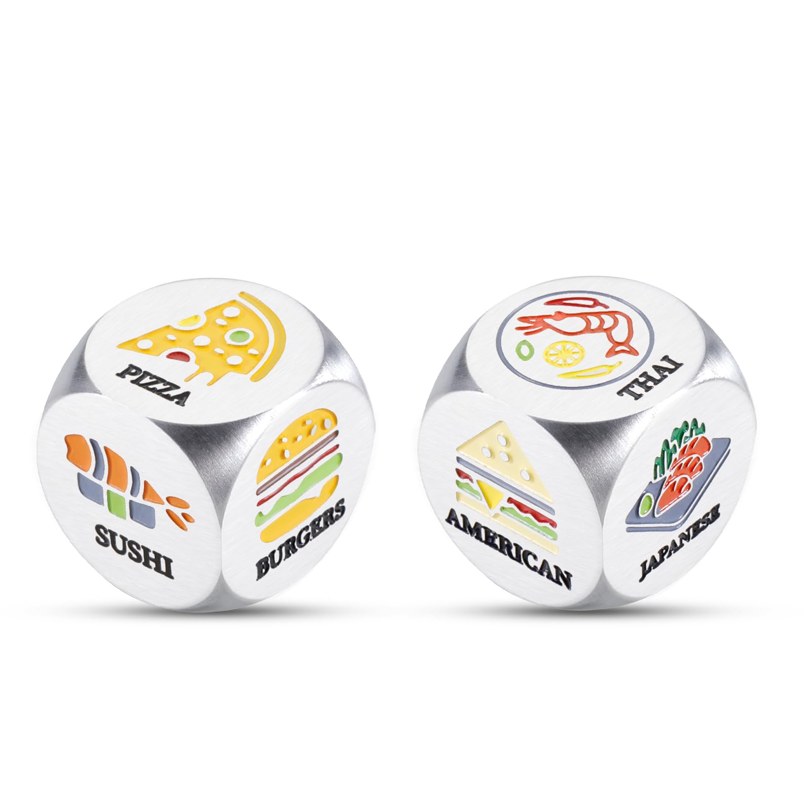 Valentine's Day Gifts for Couples - 2PCS Romantic Food Dice Game for Date Night, Anniversary, Engagement - Fun Stocking Stuffers for Christmas, Birthday Gifts for Him & Her - Perfect for Foodie Couples & Wedding Celebrations (Ideal for Romantic Dinners, Game Nights & Special Occasions)