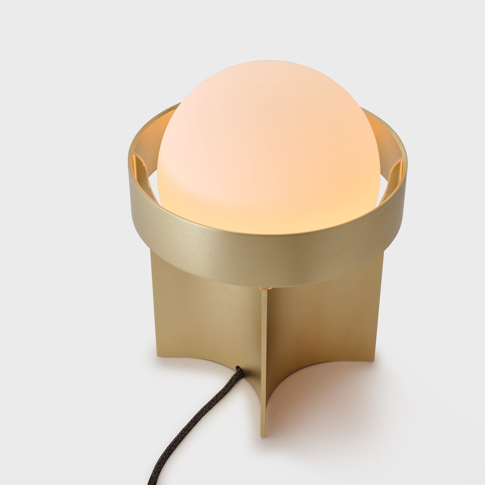 Gold Loop Table Lamp with Sphere IV - Modern Minimalist Desk Light for Home Office, Bedroom & Living Room Decor