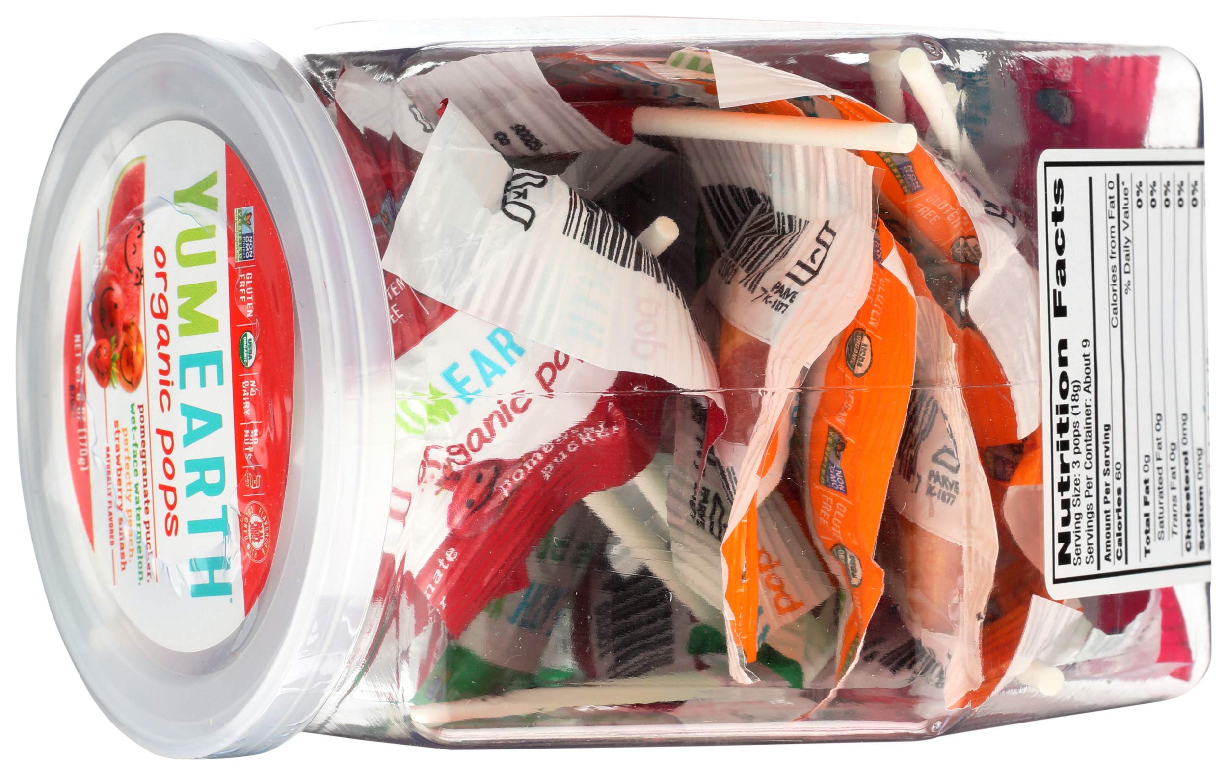 YumEarth Organic Fruit Lollipops - 6oz (170g) Natural Candy, Gluten-Free & Vegan - Perfect for Birthday Parties, Halloween Treats & School Snacks