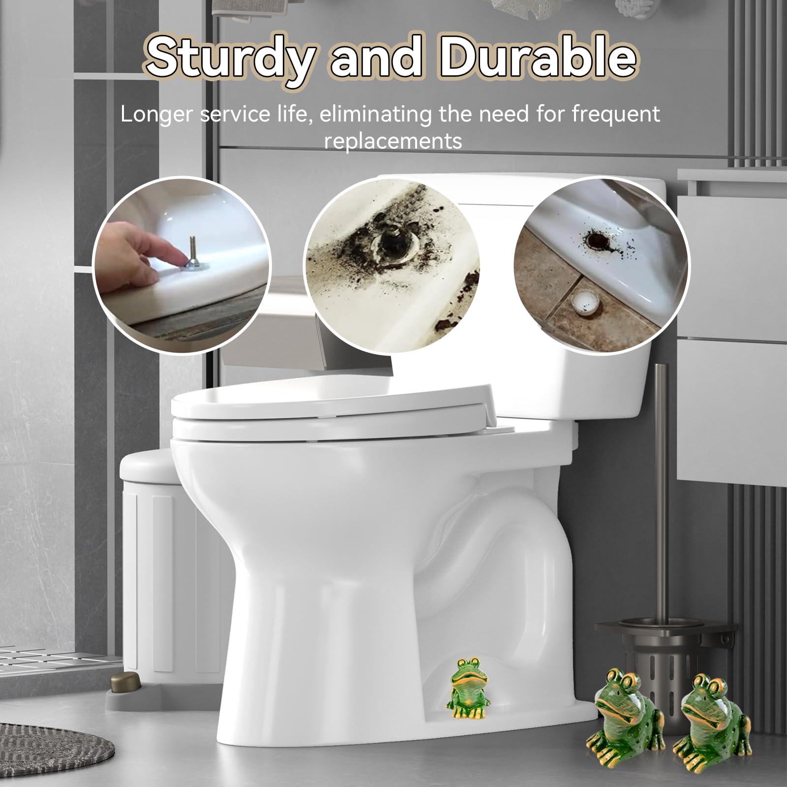 Decorative Resin Toilet Bolt Caps - 2pcs Bathroom Accessories for Easy Installation & Rust Prevention - Perfect for Home & Hotel Renovation