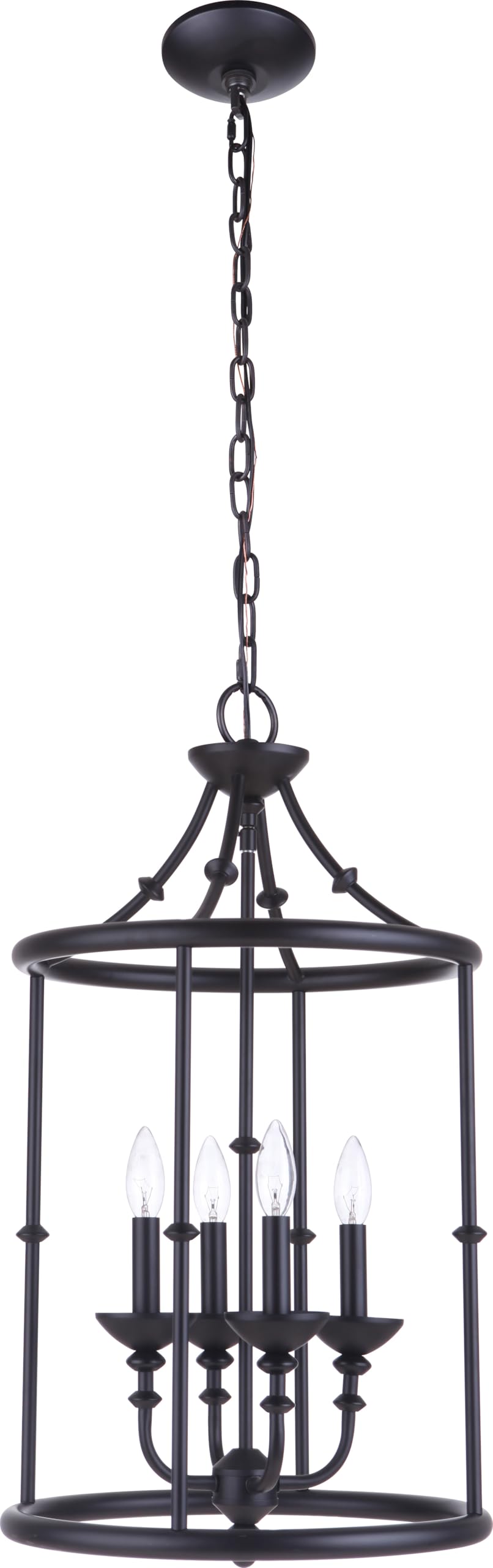 Craftmade 53734-FB Marlowe 4-Light Candle Chandelier - 240W, Flat Black Finish, 27
