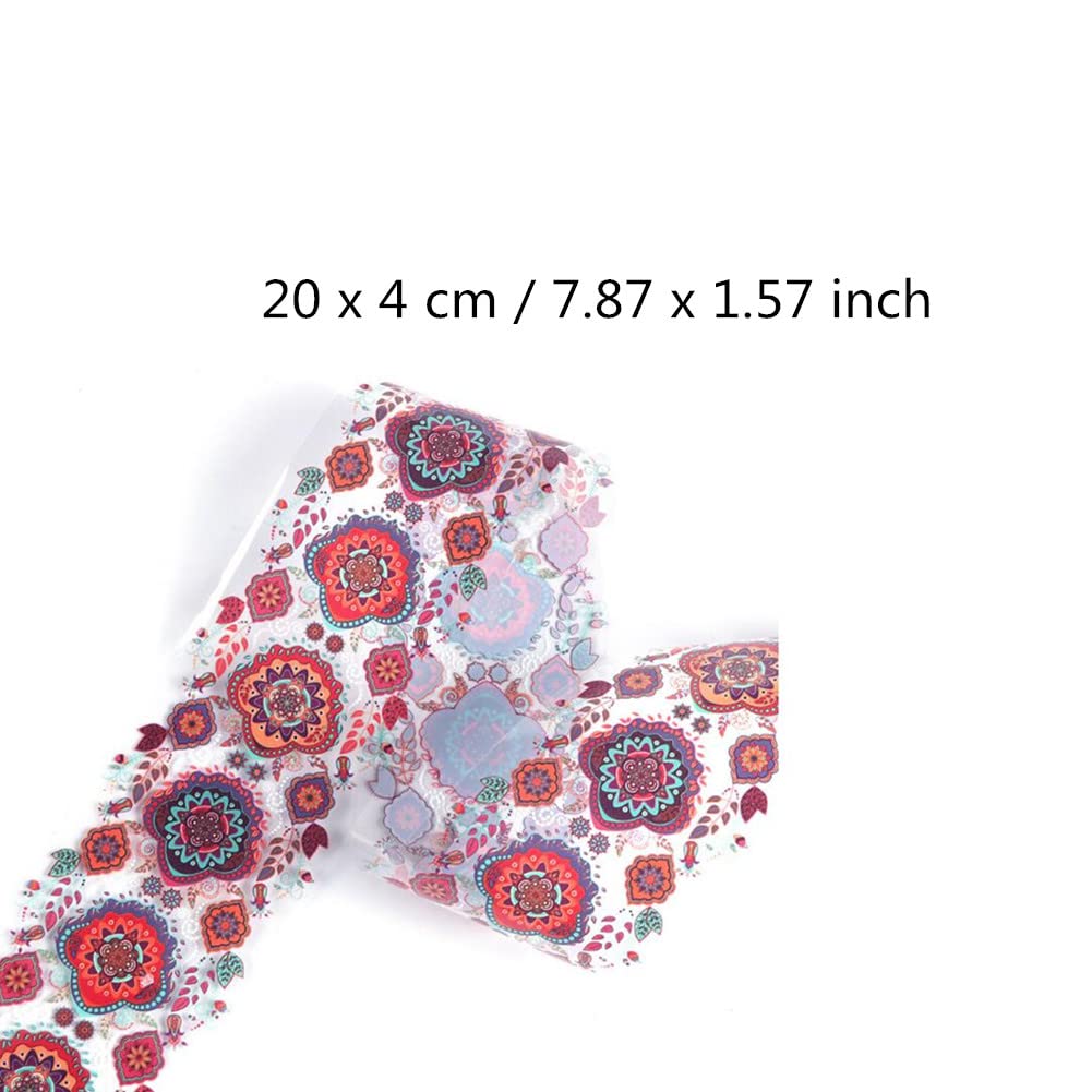 50 Sheets Nail Art Foil Transfer Stickers - Laser Flower & Leopard Print Holographic Nail Decals for DIY Manicure | Starry Sky & Metallic Designs | Perfect for Home Salon, Parties & Gift Giving