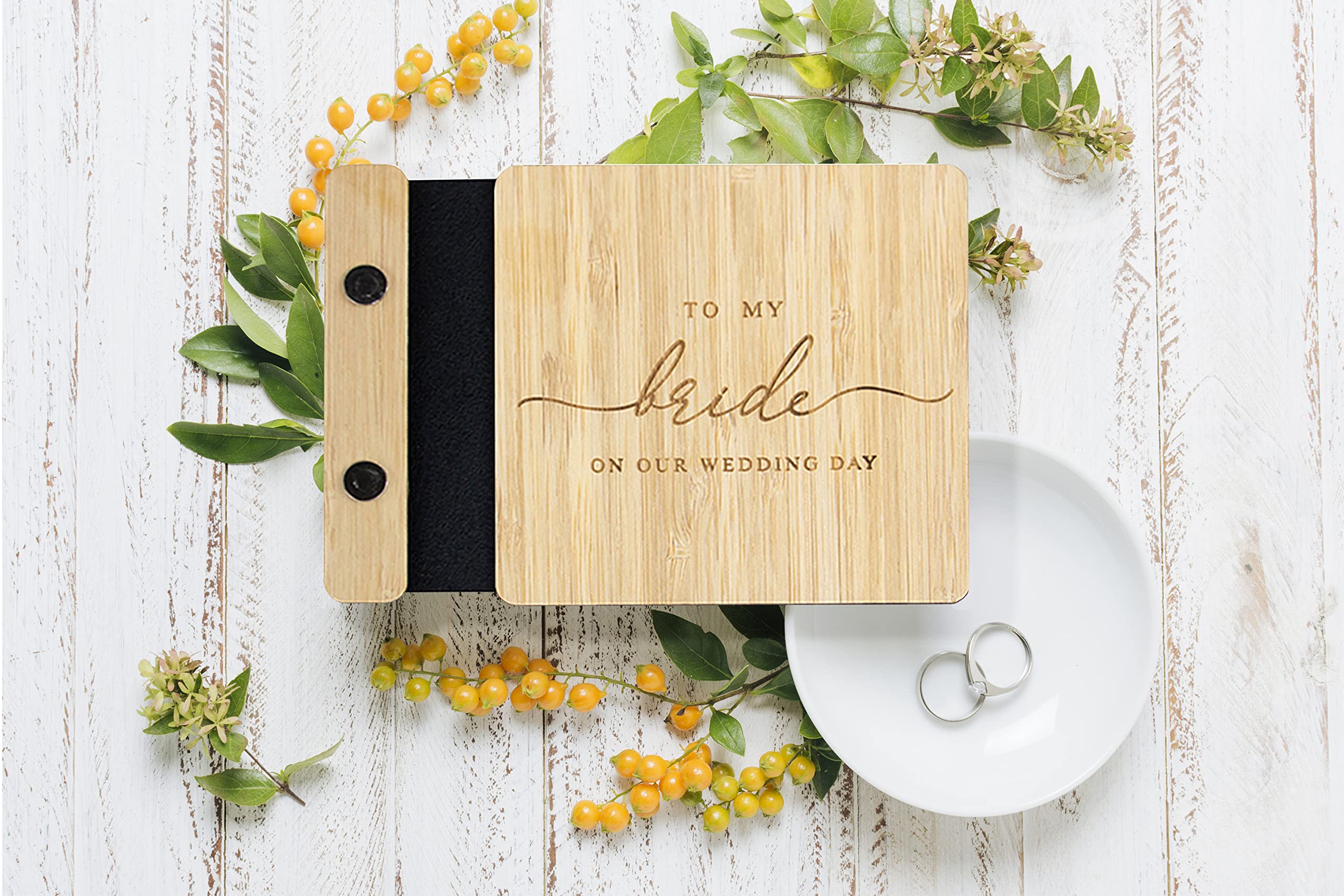 Wooden Wedding Vow Books Set of 2 - Rustic His & Hers Vow Books for Ceremonies - Handcrafted Wood Vow Renewal Keepsake - Perfect Bridal Shower Gift for Couples (Ideal for Weddings, Anniversaries & Romantic Proposals)