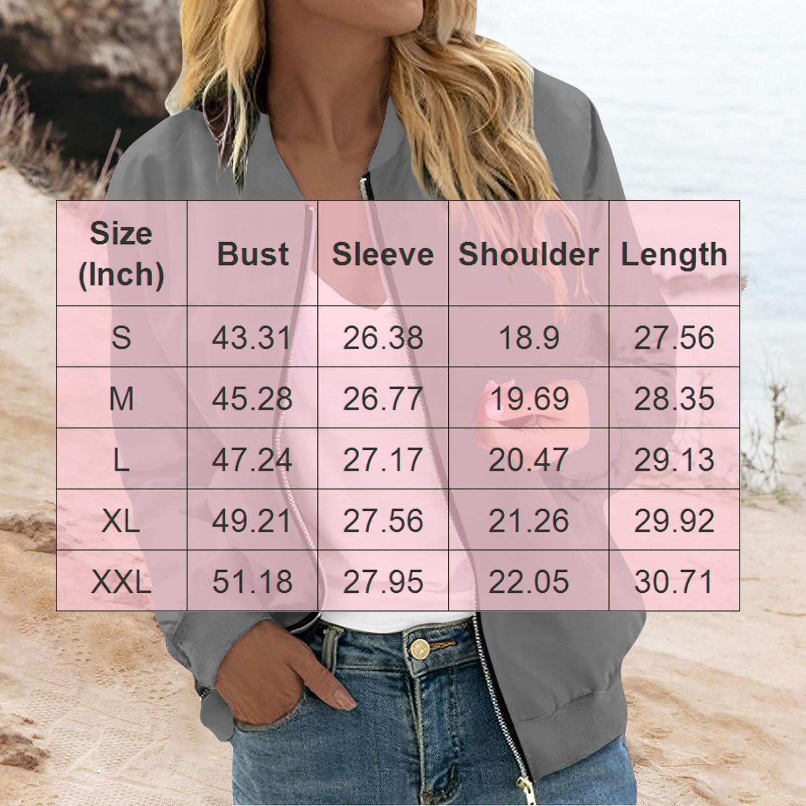 Women's Floral Zip Up Bomber Jacket - Lightweight Spring Long Sleeve Coat with Stand Collar - Casual Short Outerwear Tops for Daily Wear, Date Night & Outdoor Activities