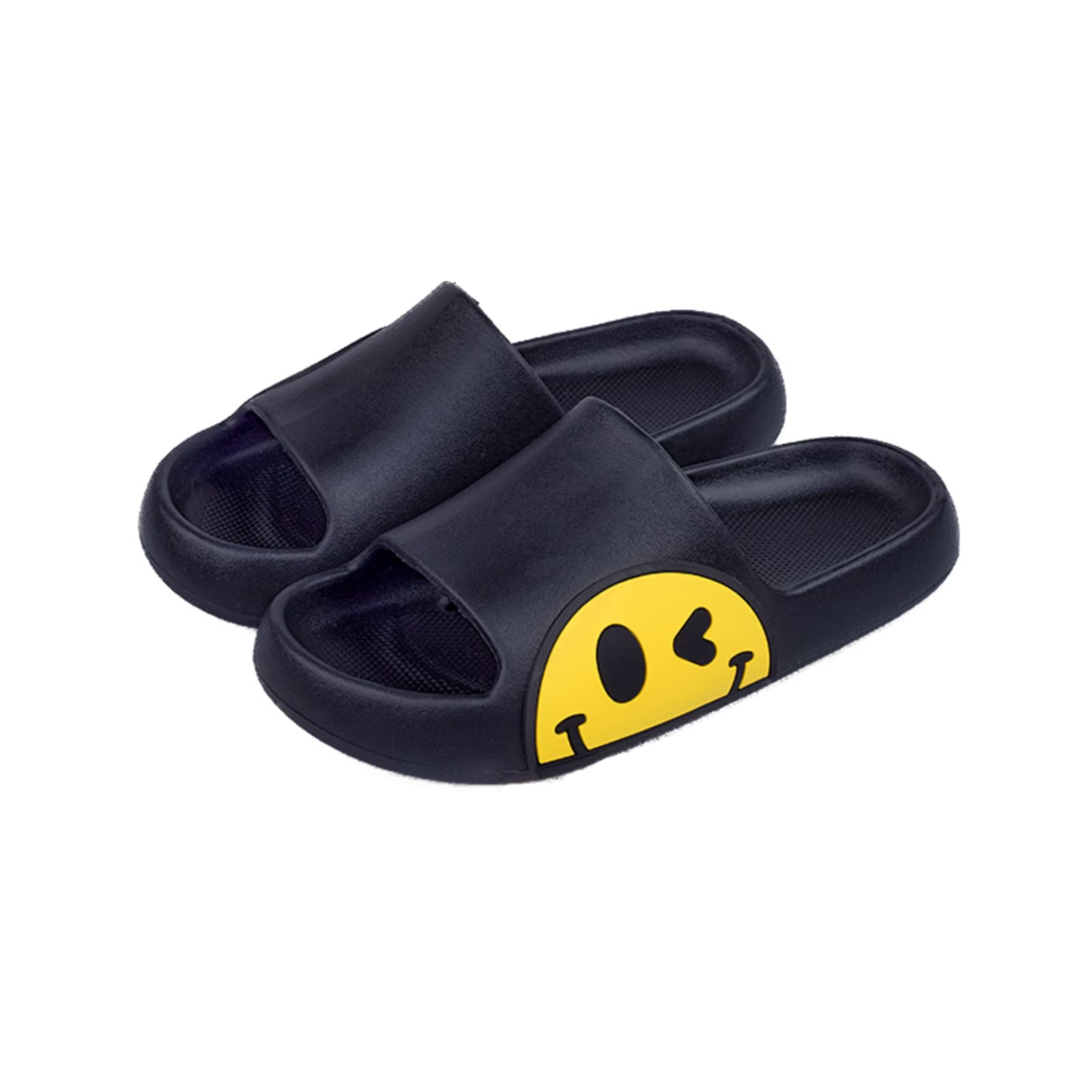 Anti-Slip Smile Face Slippers for Men & Women - Lightweight Open Toe Slides for Indoor/Outdoor Use - Perfect for Home, Bathroom, Poolside & Beach - Comfortable EVA Unisex House Shoes