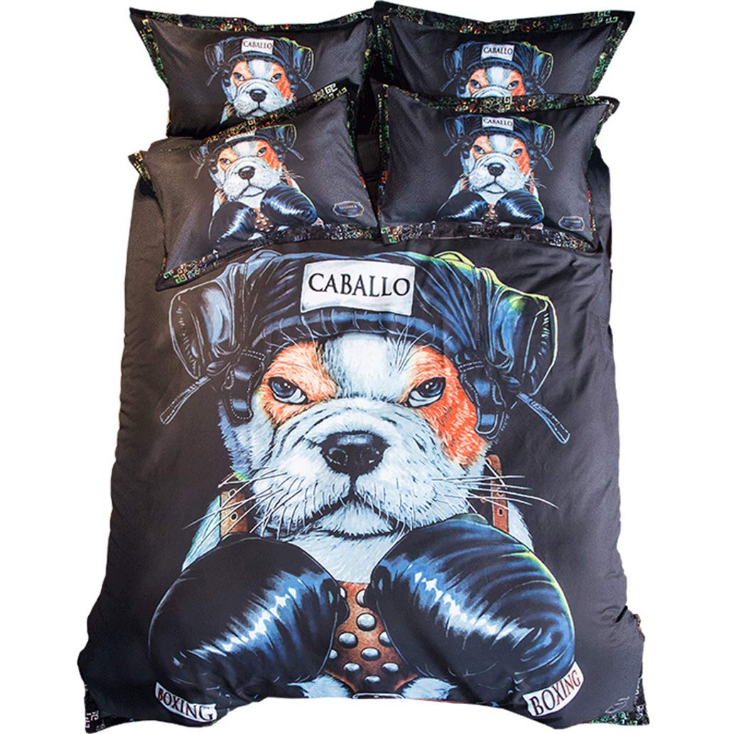 Ailancos 3-Piece Animal Print Dog Duvet Cover Set - Soft Queen Size Bedding with Comforter Cover | Cozy Pet Bedroom Decor for Dogs & Puppies