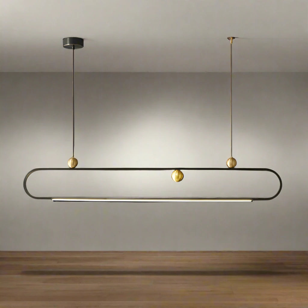 Modern Line Art Pendant Light for Kitchen Island - Adjustable Hanging Chandelier with Minimalist Design - Perfect for Dining Room, Breakfast Nook & Contemporary Home Decor