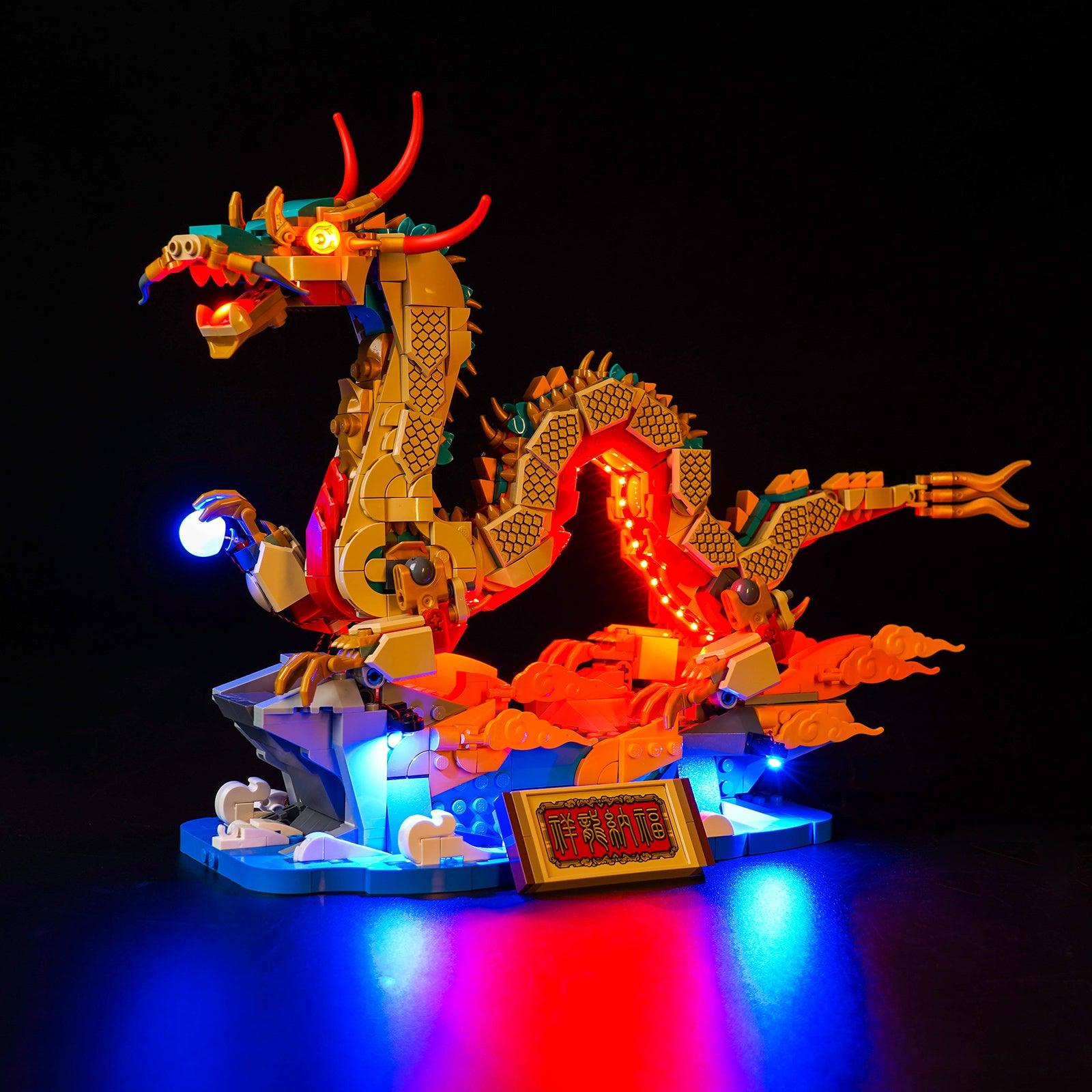 LEGO Spring Festival Auspicious Dragon 80112 Light Kit - LED Building Blocks Lighting Set for Chinese New Year Decorations | Perfect for Home Display, Gift Giving & Holiday Festivities