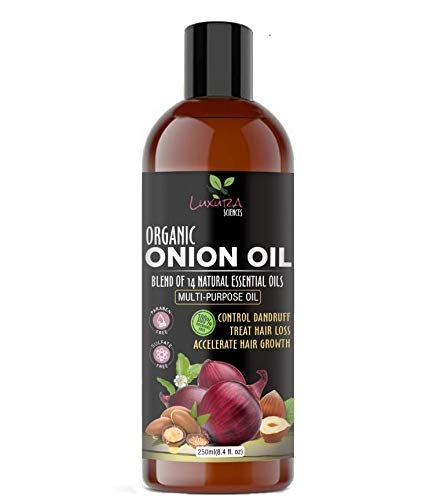 Onion Hair Oil 250ml with 14 Essential Oils - Multi-Purpose Hair Growth Serum with Argan Oil for Dry, Damaged Hair Treatment - Pack of 2 | Promotes Thicker, Longer Hair for Men & Women | Perfect for Daily Nourishment & Scalp Massage