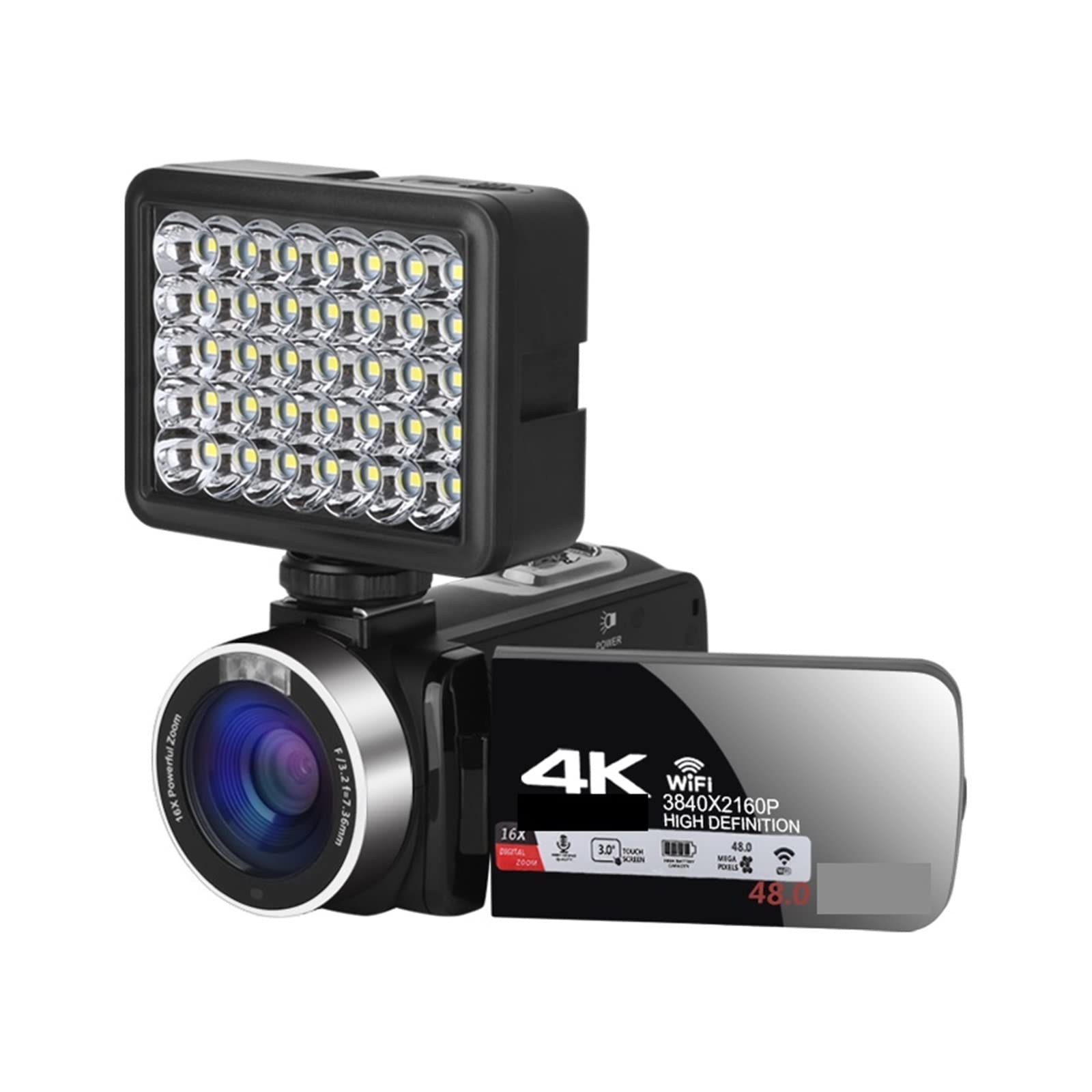 4K Digital Video Camera Camcorder - AUBEST 18X Zoom Vlogging Camera with Built-in Light & 128GB SD Card for YouTube Streaming, Webcam, Outdoor Photography & Travel Recording