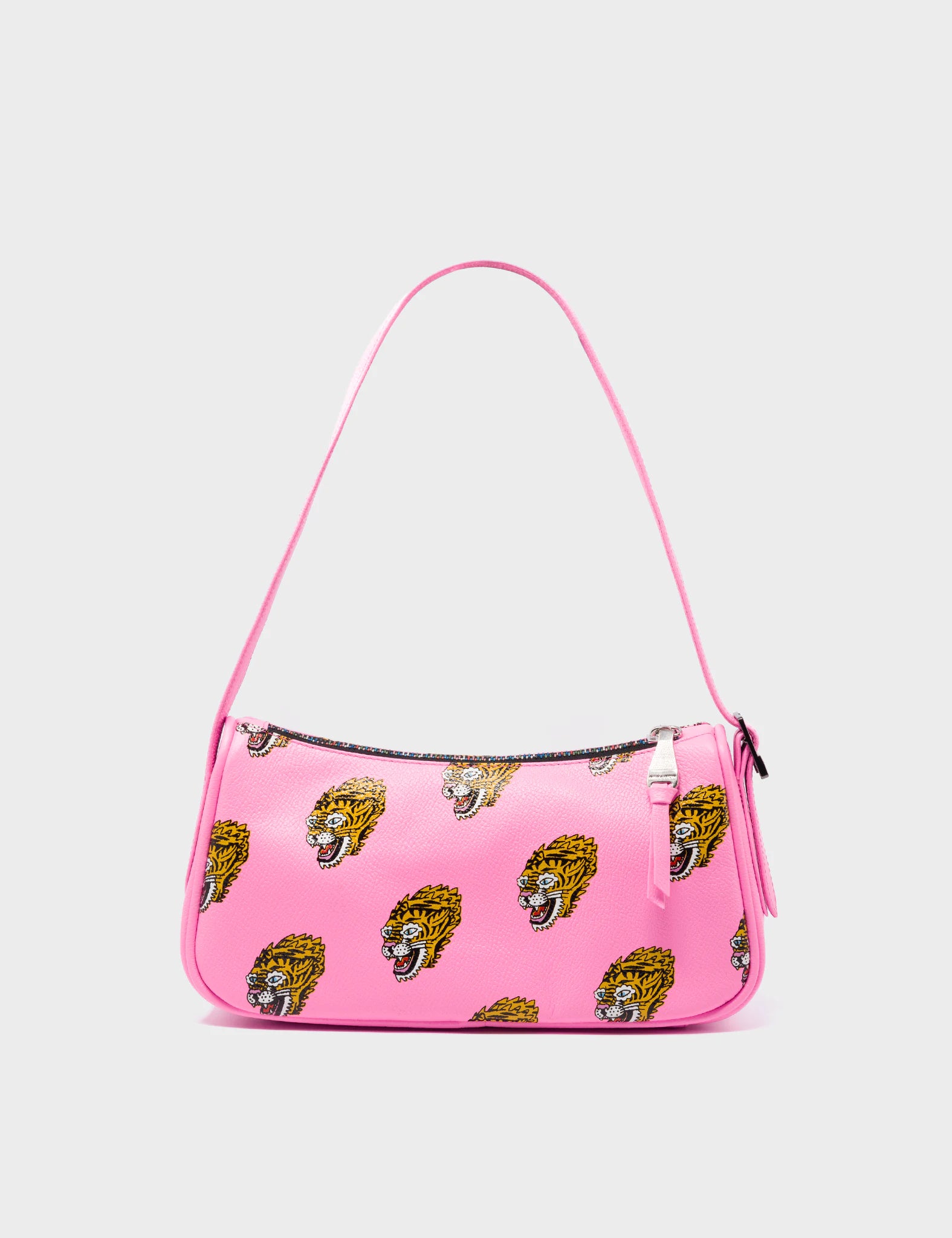 Lucas Hobo Mini Bubblegum Pink Handbag with Blazing Tiger Print - Stylish Crossbody Purse for Women, Trendy Fashion Accessory for Parties, Date Night & Everyday Use