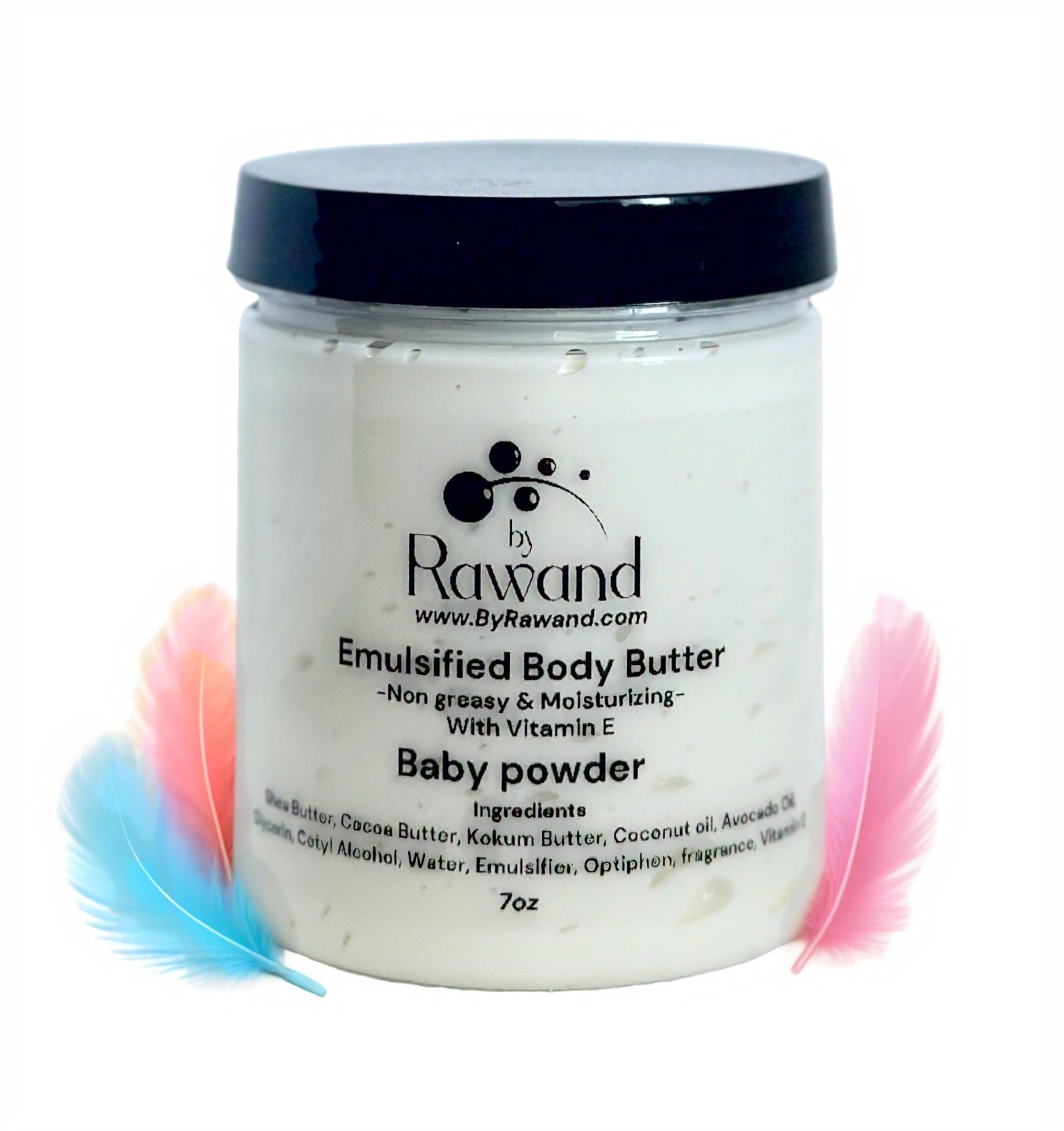 Organic Handmade Baby Powder Body Buttercream with Shea & Cocoa Butter - Natural Oils, Non-Greasy, Ultra Moisturizing for Sensitive Skin | Perfect for Newborns, Baby Massage & Dry Skin Care (White Baby Powder Scent)