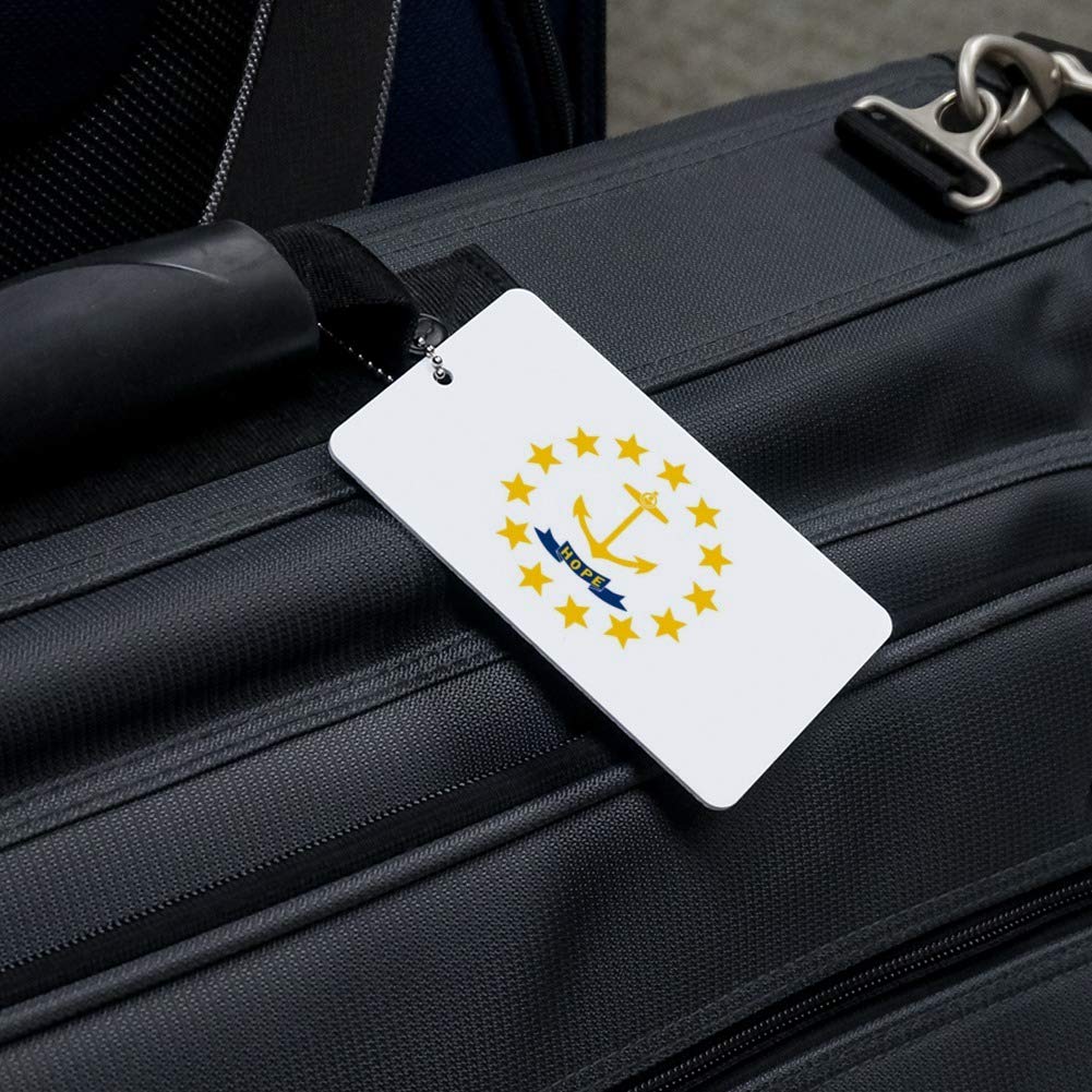 Rhode Island State Flag Luggage Tag - Durable Suitcase ID Card for Carry-On Bags - Perfect for Travel Identification and Personalization
