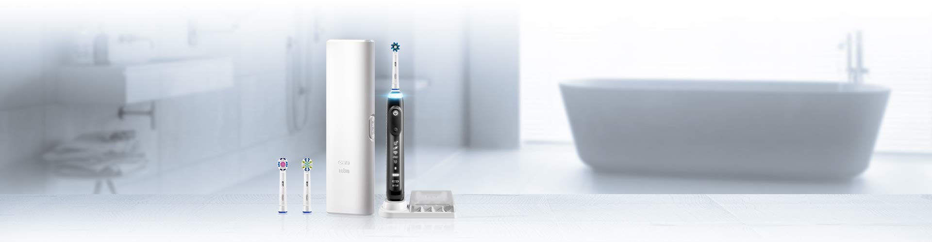 Oral-B 7500 Electric Toothbrush with 3 Replacement Brush Heads & Travel Case - Black | Smart Pressure Sensor, Bluetooth Connectivity | Perfect for Travel & Daily Oral Care