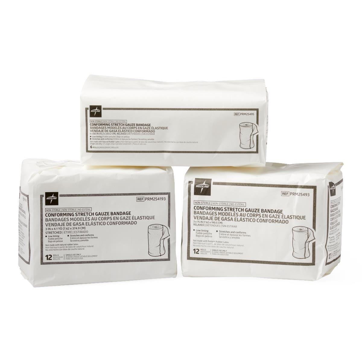 Breathable Conforming Stretch Gauze Bandage Roll - Non-Sterile Medical Wrap for Wound Care (2