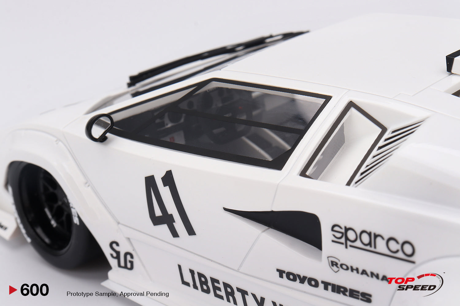 PREORDER TopSpeed Models 1:18 Scale Lamborghini Countach LB WORKS White Diecast Car - 2024 Tokyo Auto Salon Limited Edition - Perfect for Collectors, Display, and Racing Enthusiasts