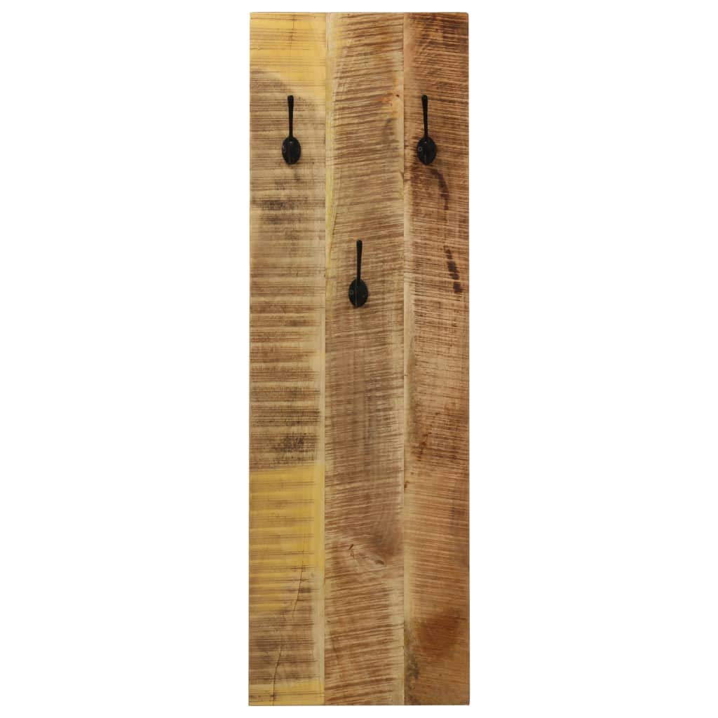 Premium Solid Mango Wood Wall-Mounted Coat Rack Set of 2 - 14.2x43.3x1.2 Inches - Durable Entryway Organizer for Hats, Scarves & Jackets - Perfect for Hallway, Bedroom or Mudroom Storage