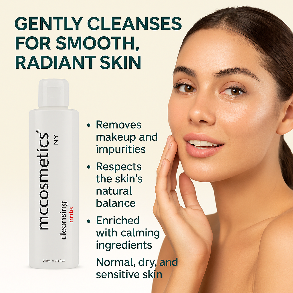 MCCosmetics NY Gentle Cleansing Milk - Soothing & Hydrating Face Wash for Sensitive Skin | Fragrance-Free & Hypoallergenic | Daily Makeup Remover & Skincare Routine (200ml & 500ml) | Perfect for Morning & Night Use, Travel-Friendly Size