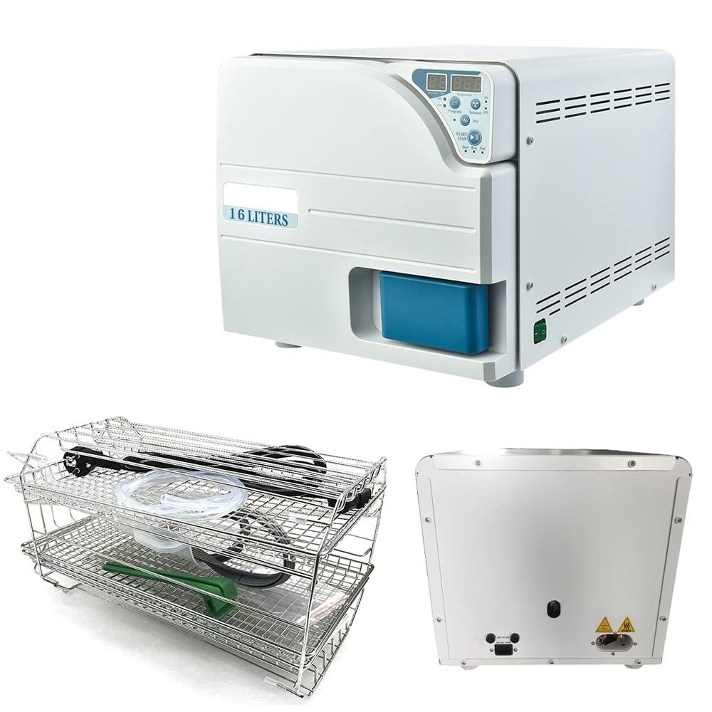 Getidy 16L Digital Steam Autoclave Sterilizer - Adjustable Drying Time & Double Lock Control for Dental, Tattoo & Medical Equipment (JCH-16) | Perfect for Clinics, Salons & Labs