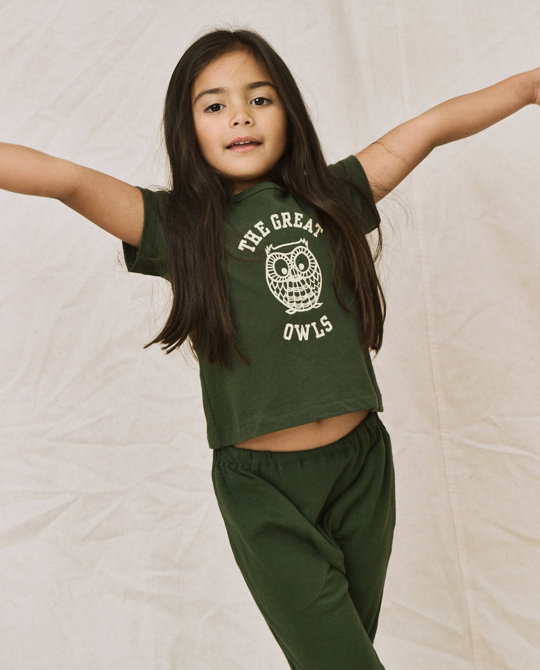 The Little Boxy Crew - Dark Forest Owl Graphic Print T-Shirt for Kids | Cute Animal Tee for Boys & Girls | Perfect for Outdoor Adventures & Nature-Themed Parties