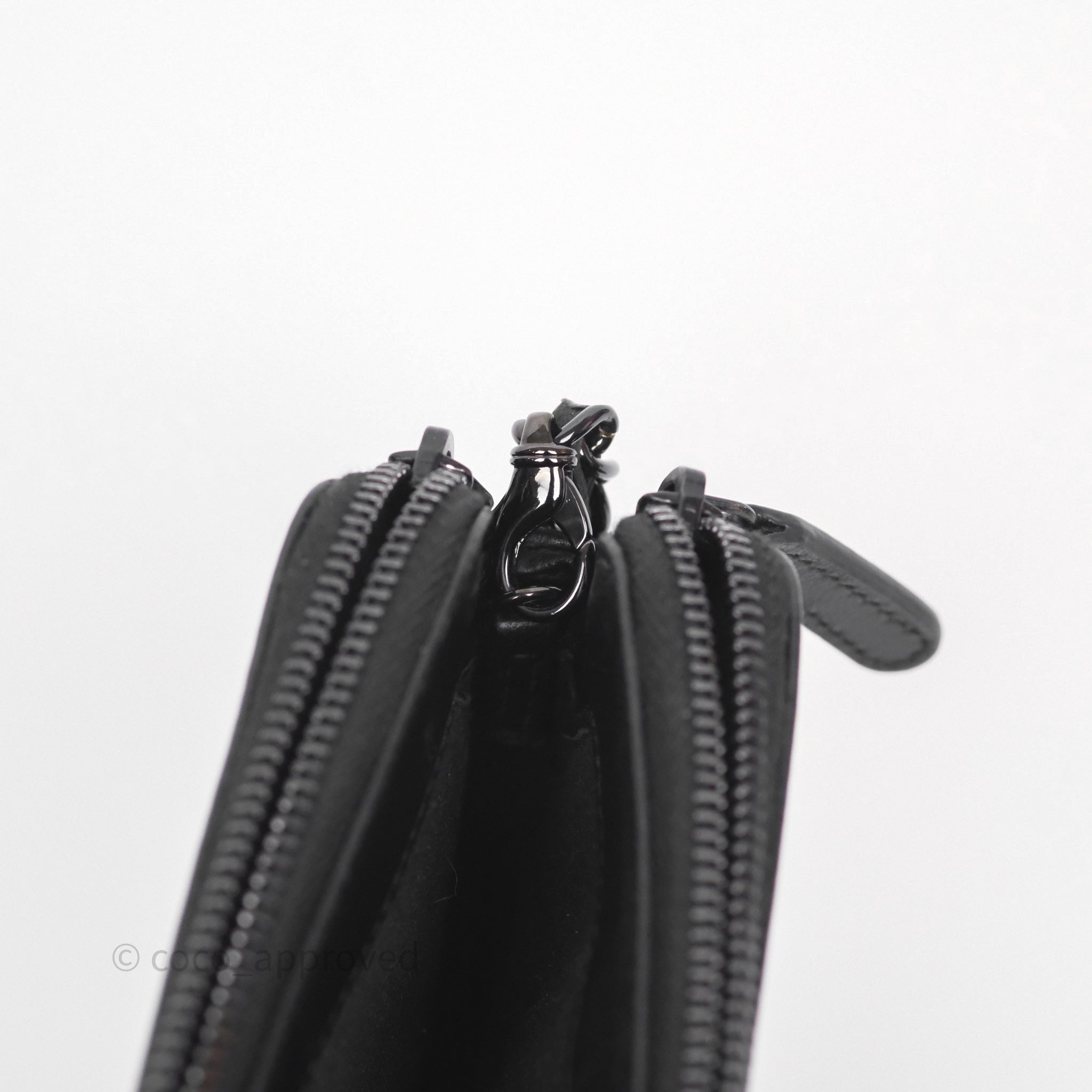 Chanel Boy Double Zip Clutch On Chain So Black Lambskin Leather Crossbody Bag - Perfect for Evening Parties, Date Nights & Luxury Fashion Accessories