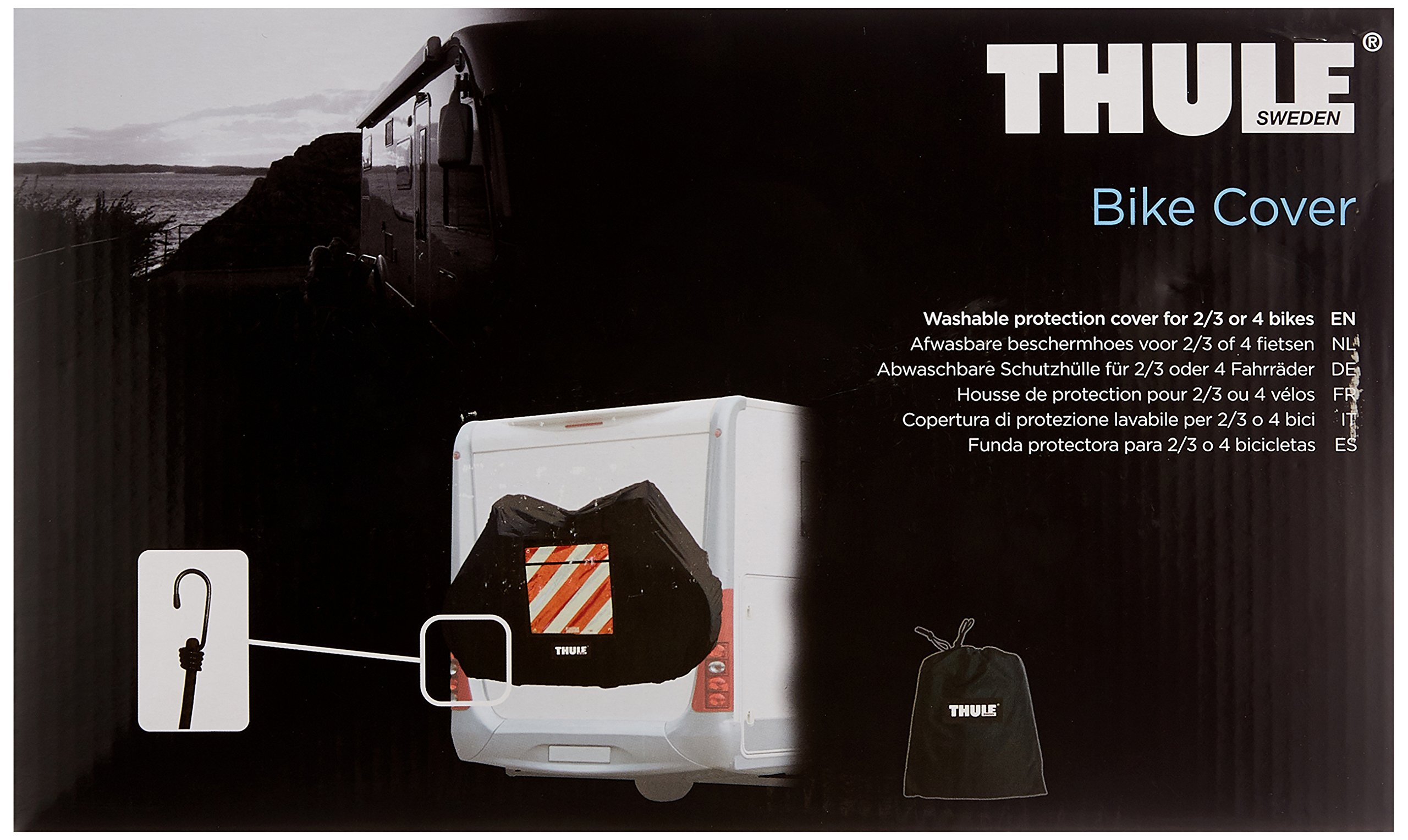 Thule 307335 Waterproof Bike Cover for Outdoor Bicycle Protection - Universal Fit for Most Bikes - Durable Black Weatherproof Material - Perfect for Garage, Travel & Long-Term Storage