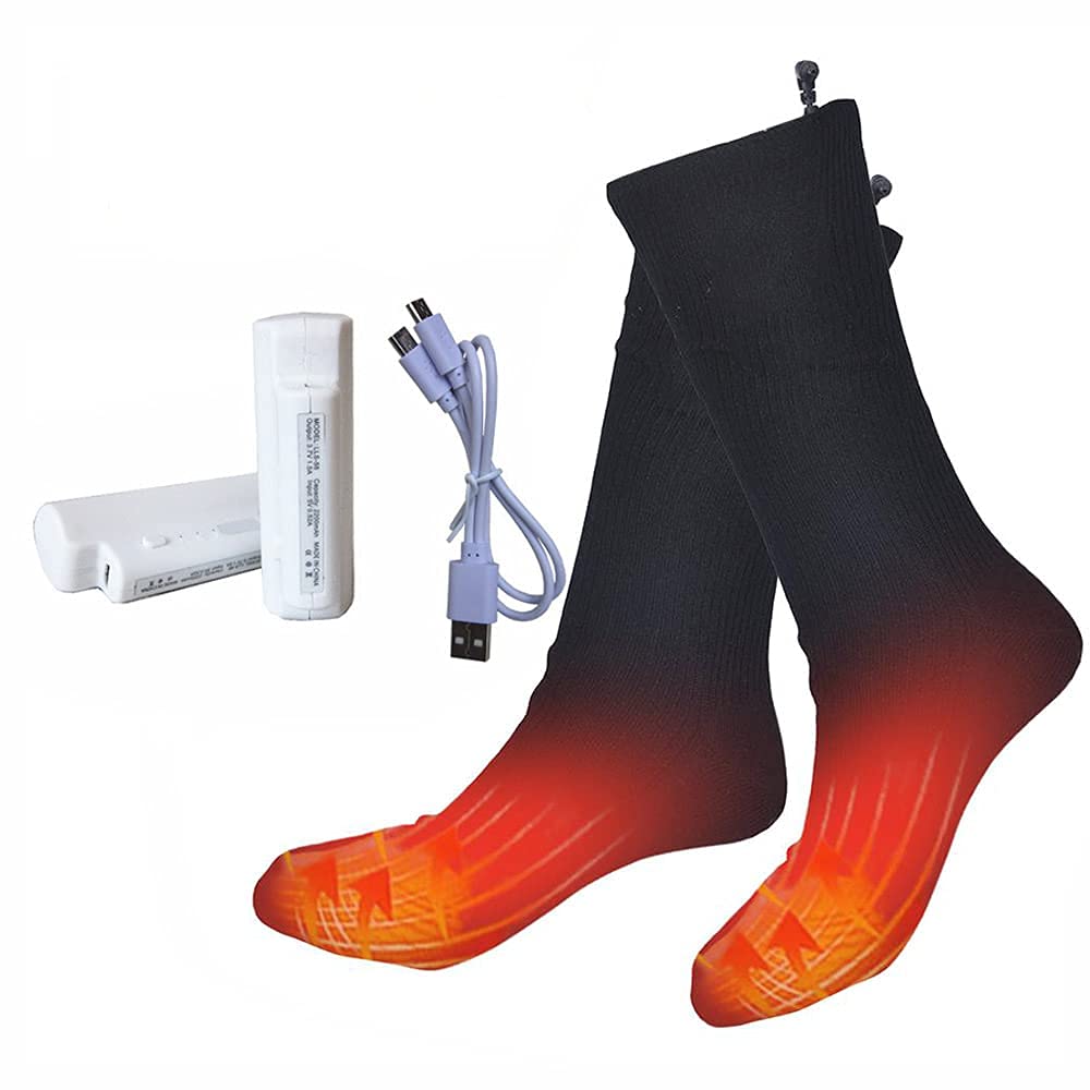 Rechargeable Heated Socks for Men & Women - Electric Thermal Warming Socks for Outdoor Activities, Cycling, Hiking & Winter Sports - Stay Warm in Cold Weather