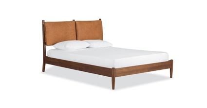 Luxury Truro Bed Frame with Premium Leather Cushions - Queen Size Modern Platform Bed for Master Bedroom, Guest Room & Home Decor