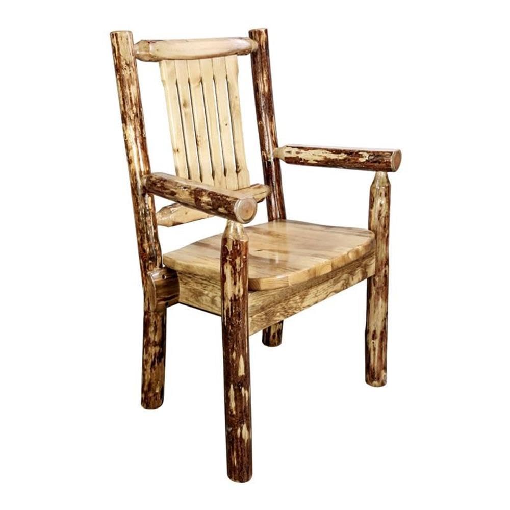 Montana Woodworks Log Furniture - Handcrafted Captain Chair from Glacier Country Collection - Rustic Home Decor for Cabin, Lodge & Outdoor Living