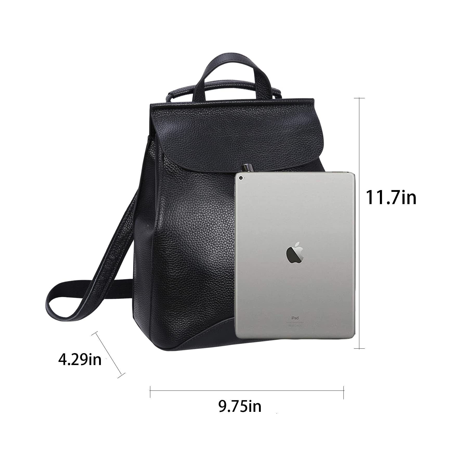 HESHE Convertible Leather Backpack Purse for Women - Fashionable Satchel Handbag & Travel Backpack - Multi-Functional Everything Bag (Black) | Perfect for Work, School, Commuting & Weekend Getaways