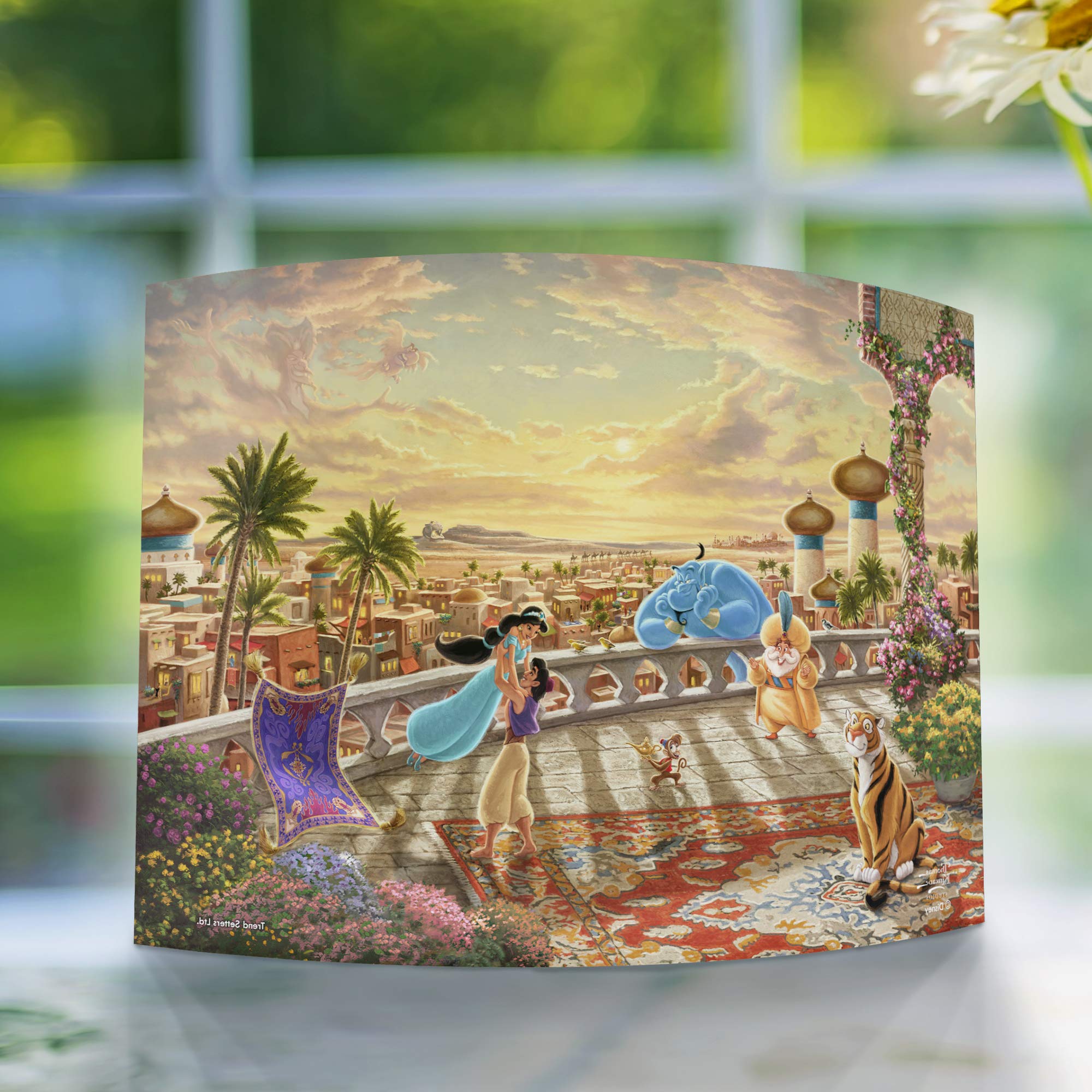 Disney Aladdin Princess Jasmine and Friends Personalized Acrylic Photo Print – 10” x 7” Curved Free Standing Décor with Light Catching Design – Perfect for Bedroom, Nursery, or Disney Fan Gift