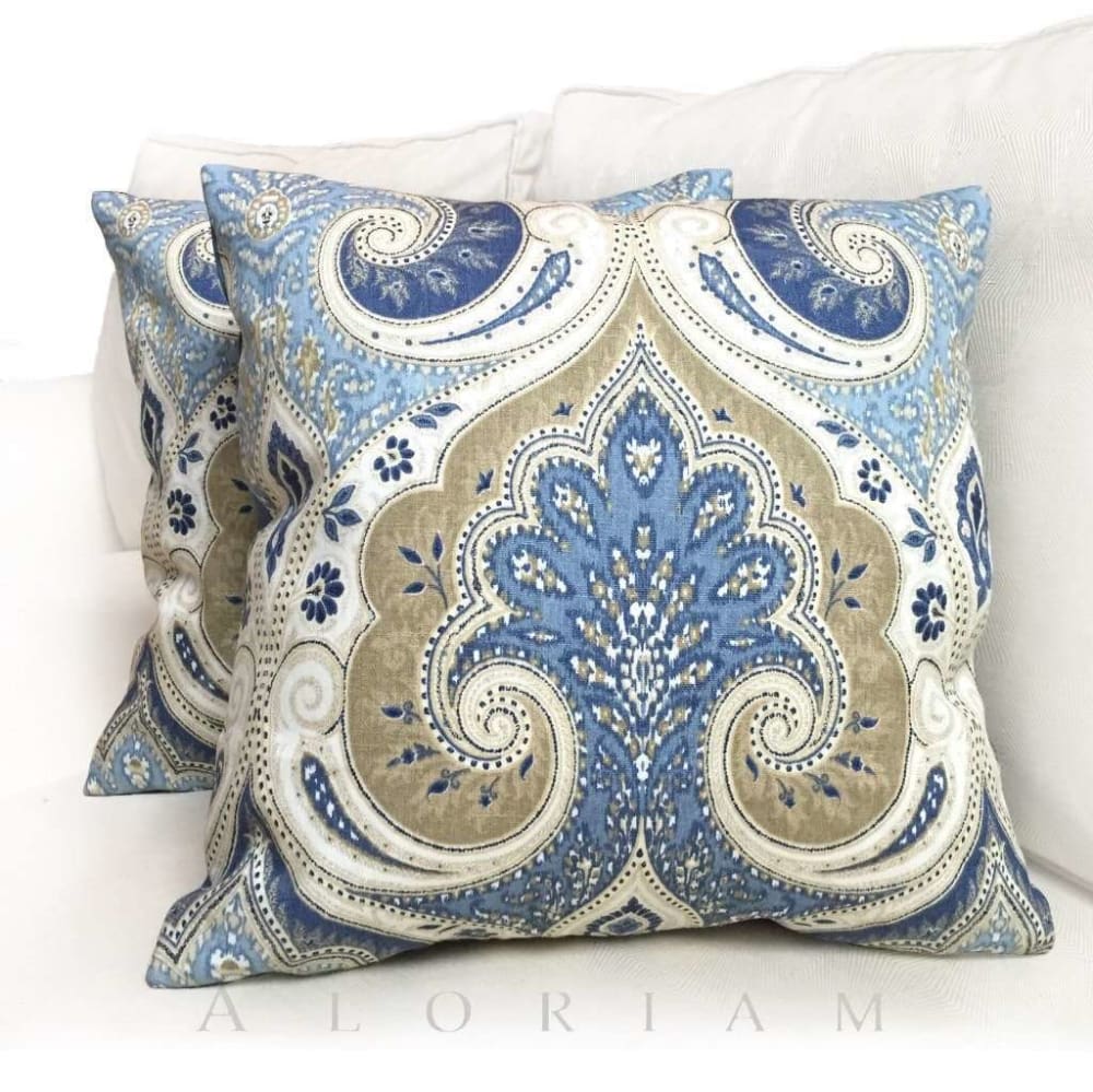 Kravet Latika Delta Paisley Medallion Pillow Cover - Decorative Throw Pillow Case for Sofa, Bed & Home Decor - 18x18 Inch Square Cushion Cover