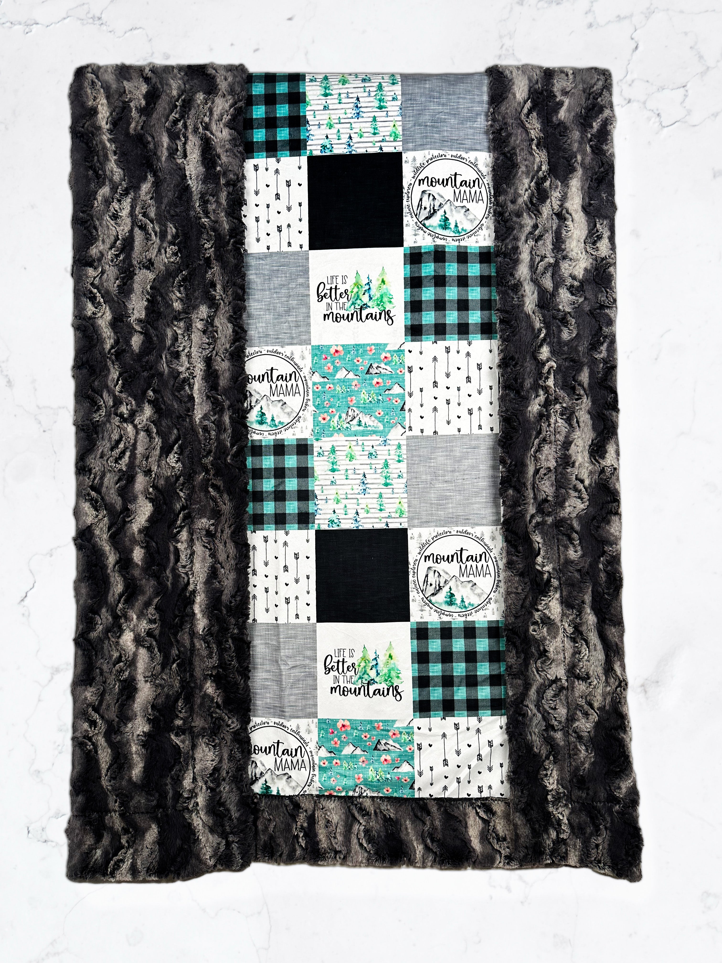Premium Large Adult Blanket 54x79 Inches - Mountain Mama Wild Rabbit Luxe Cuddle Throw - Ultra Soft Spoonflower Quality - Perfect for Cozy Nights, Couch Lounging & Gift Giving