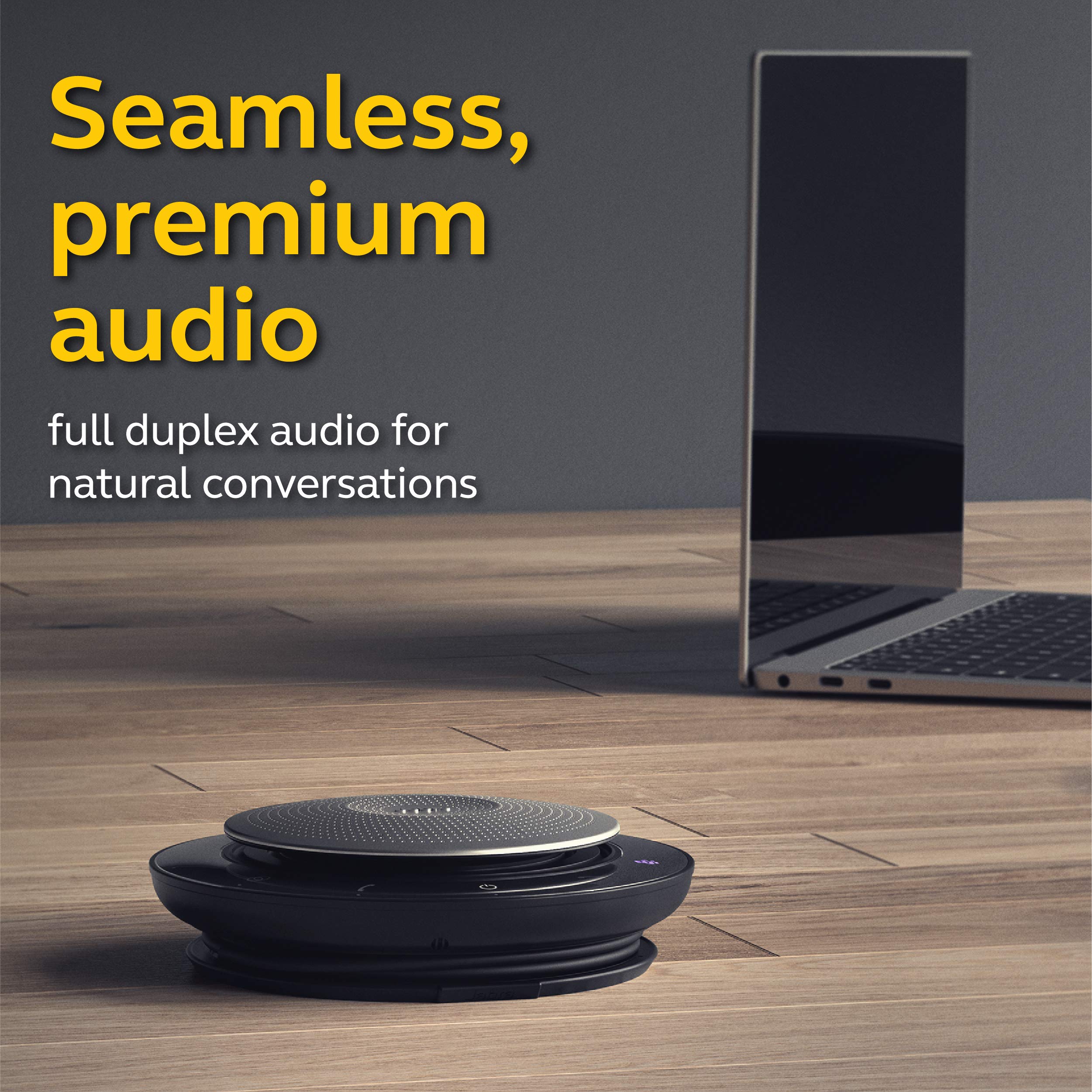 Jabra Speak 750 MS Wireless Bluetooth Speakerphone with Link 370 USB Adapter - Portable Conference Speaker for Crystal Clear Meetings Anywhere - Microsoft Teams Certified - Perfect for Home Office, Remote Work & Virtual Meetings
