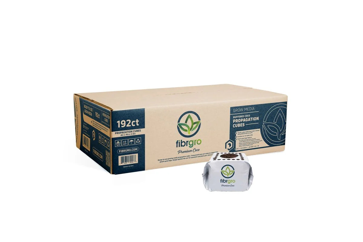 Fibrgro Buffered Propagation Cubes 4”x4”x2.5” - Hydroponic Grow Medium for Seedlings & Cloning - Perfect for Indoor Gardening, Greenhouses & Hydroponic Systems