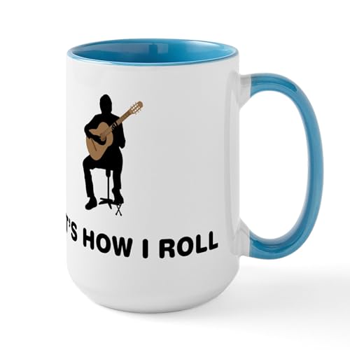 White/Blue Inside - Classical Guitar Large Mug